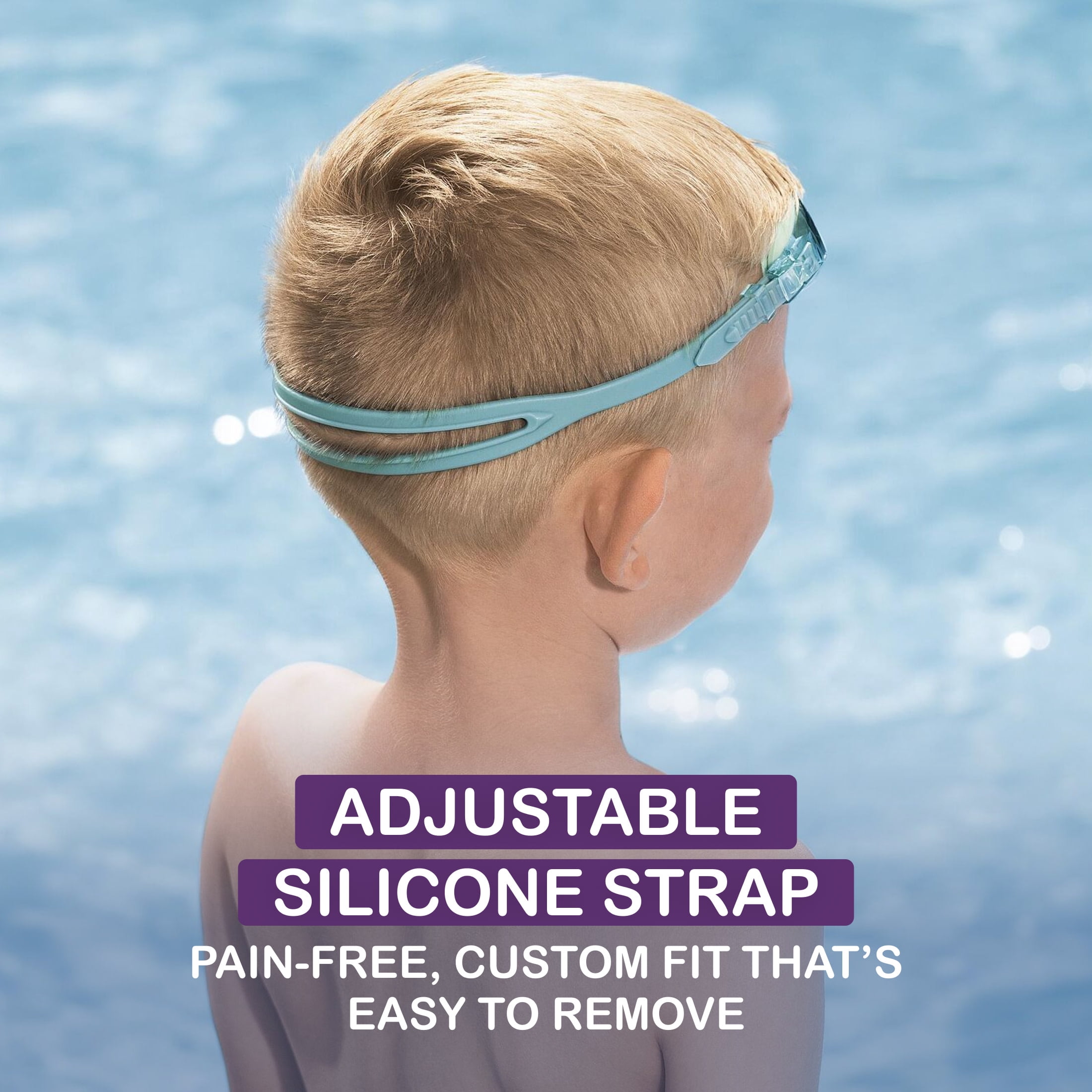 Puddle Jumper Child Swim Goggles, Anti-Fog UV Protection, Comfort-Fit Silicone Strap (Green, 1 Pair) 6w42b