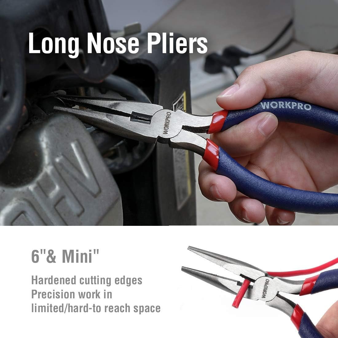 WORKPRO 7-Piece Pliers Set, Heavy-Duty Drop-Forged Steel Hand Tools for DIY and Home Maintenance (Blue, 7-Piece) ucimw