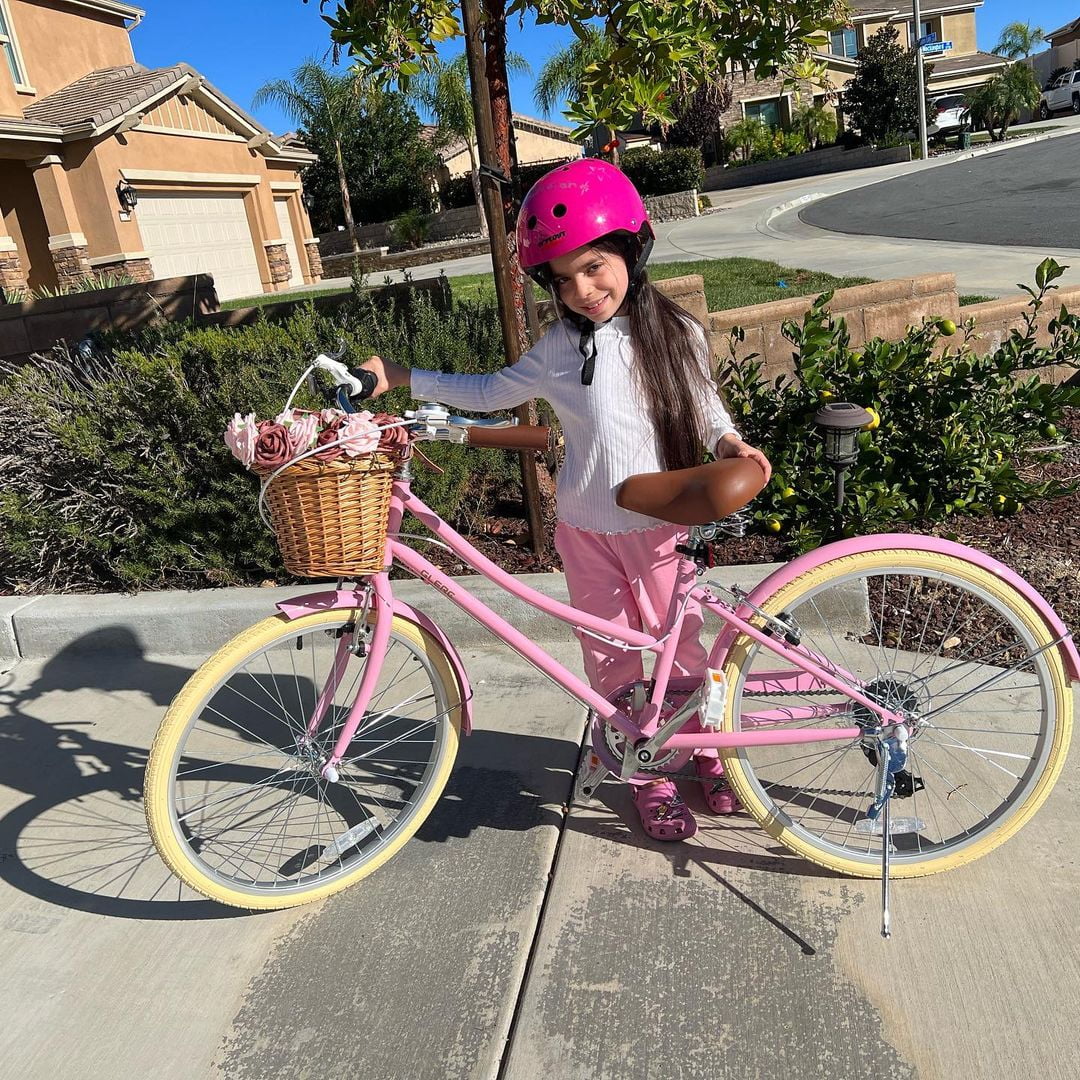 Glerc Missy 24 in Girls Cruiser Bike, 6-Speed Hybrid Bicycle with Wicker Basket (Pink) rf9wa