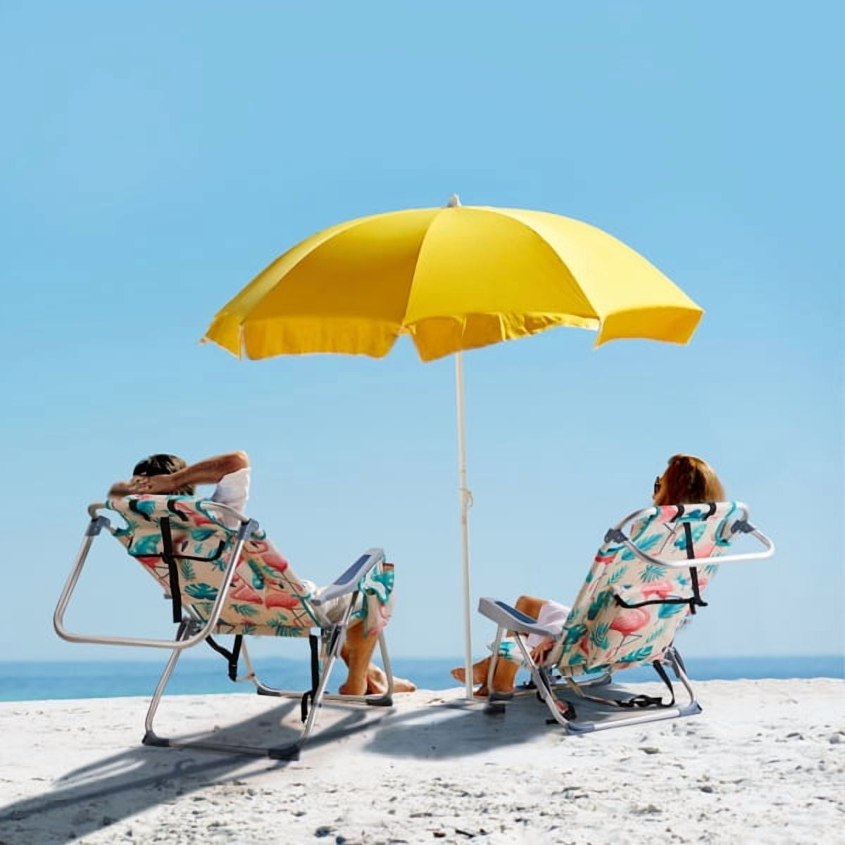 Generic Flamingo Pattern Beach Chair (Silver, 25 in x 28 in x 39 in) 94z5w