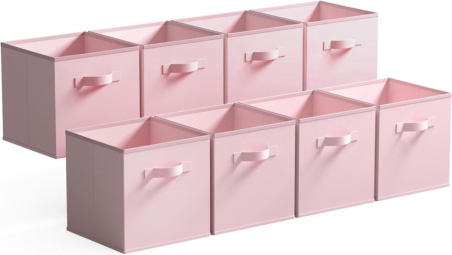 GRANNY SAYS Cube Storage Bins, Fabric Organizer Baskets with Dual Handles, Collapsible Closet Organization (Pink, 11 in, 8-Pack) 20yoo