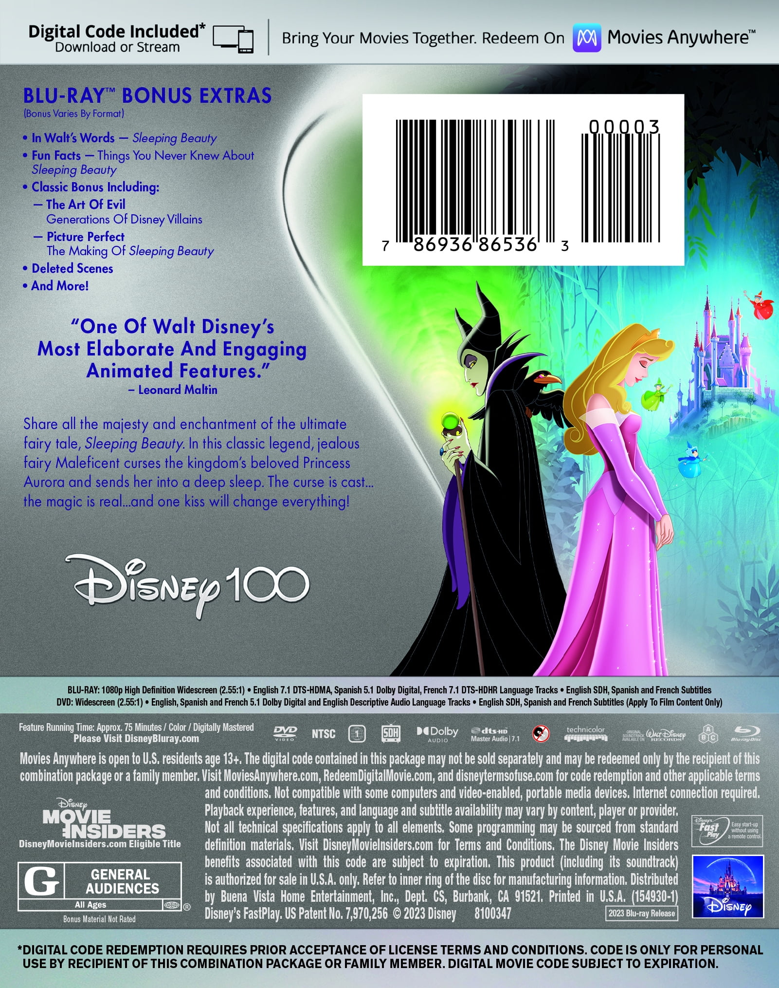 Disney Sleeping Beauty Signature Collection (Blu-ray + DVD + Digital Code) wgirw