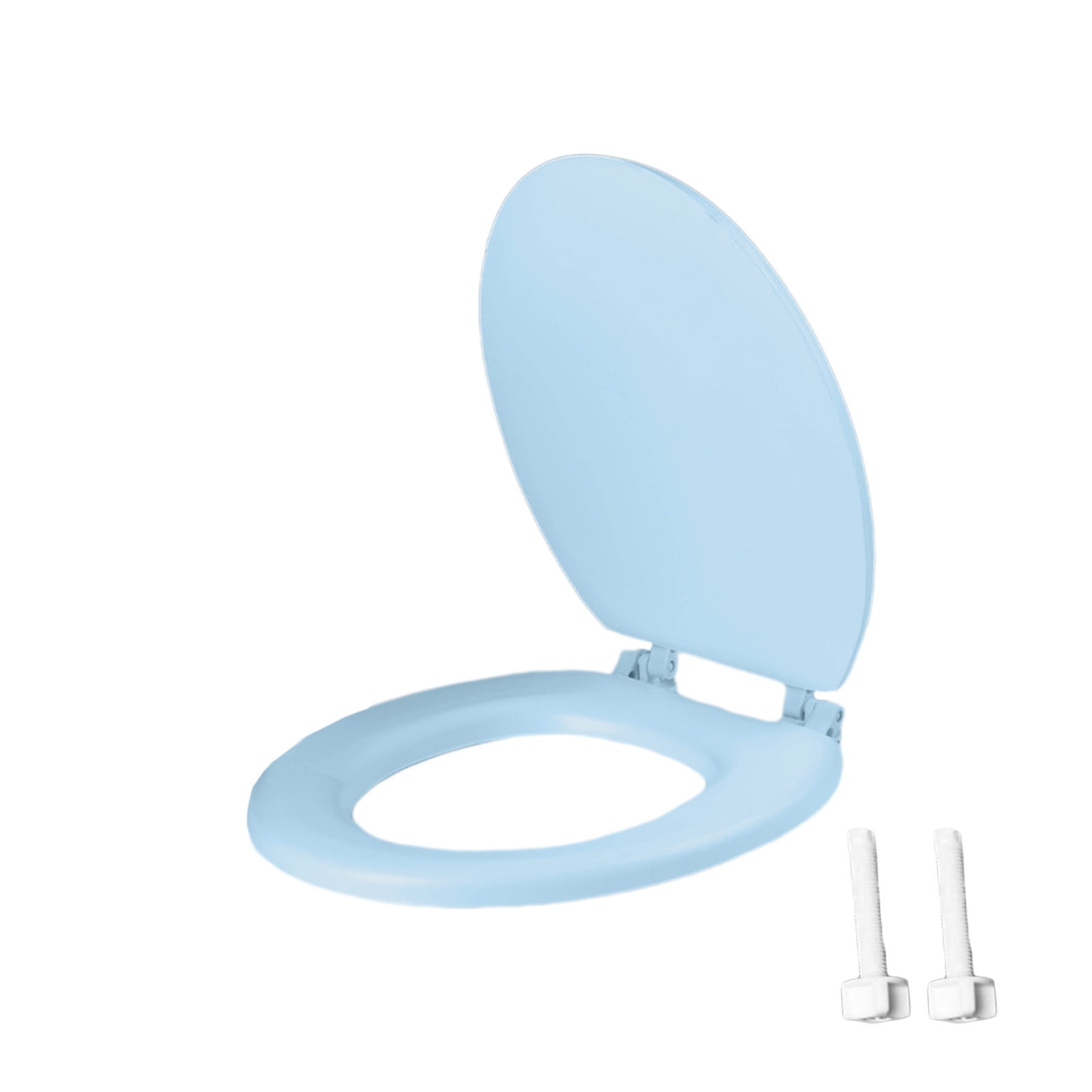 Tainini Round Toilet Seat, Quiet-Close Lid, Easy-Clean Surface (White, 13 in x 16 in) qkm22