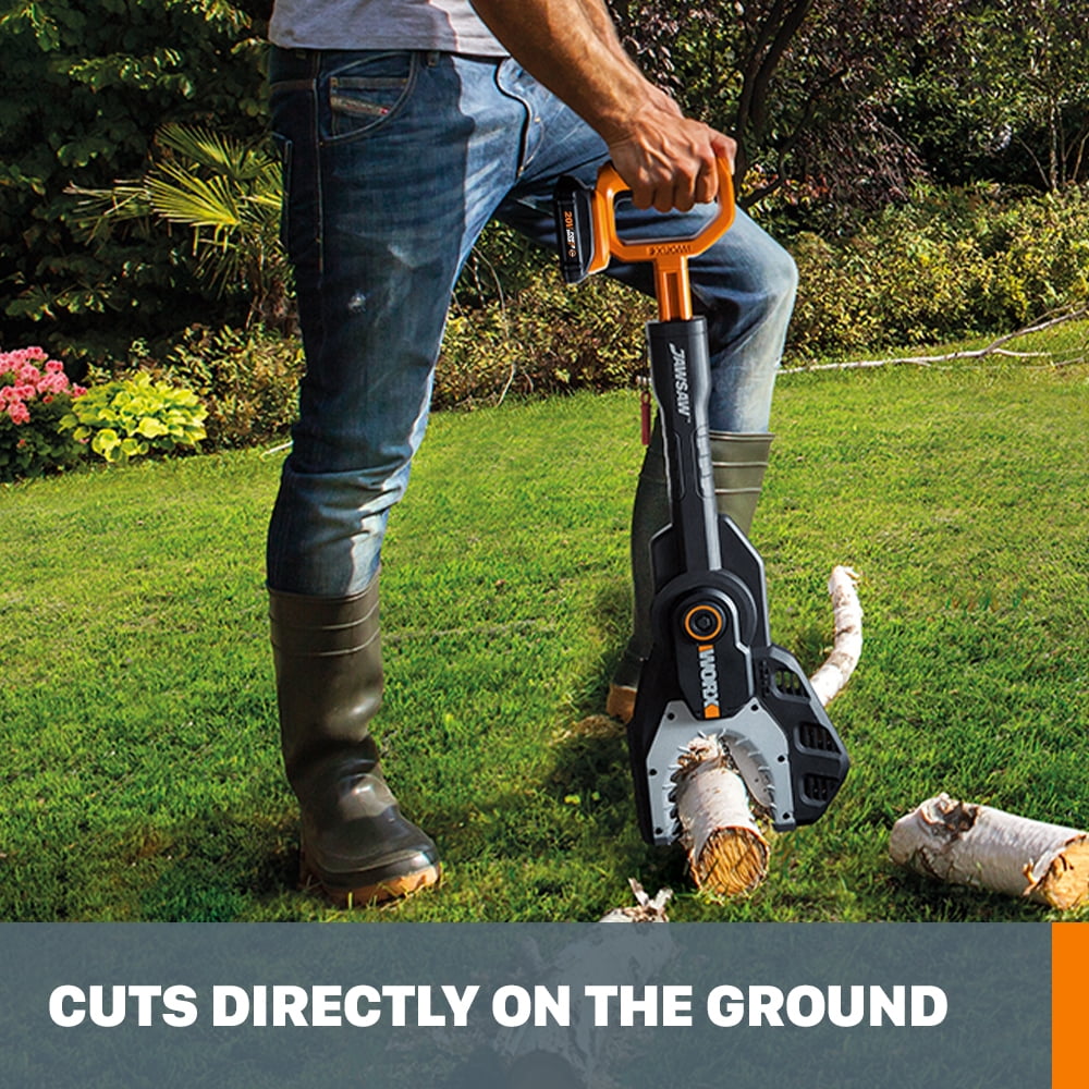 WORX WG320 20V Power Share JawSaw Cordless Chainsaw (Refurbished, Orange, 7.1 lb) 8ylkk