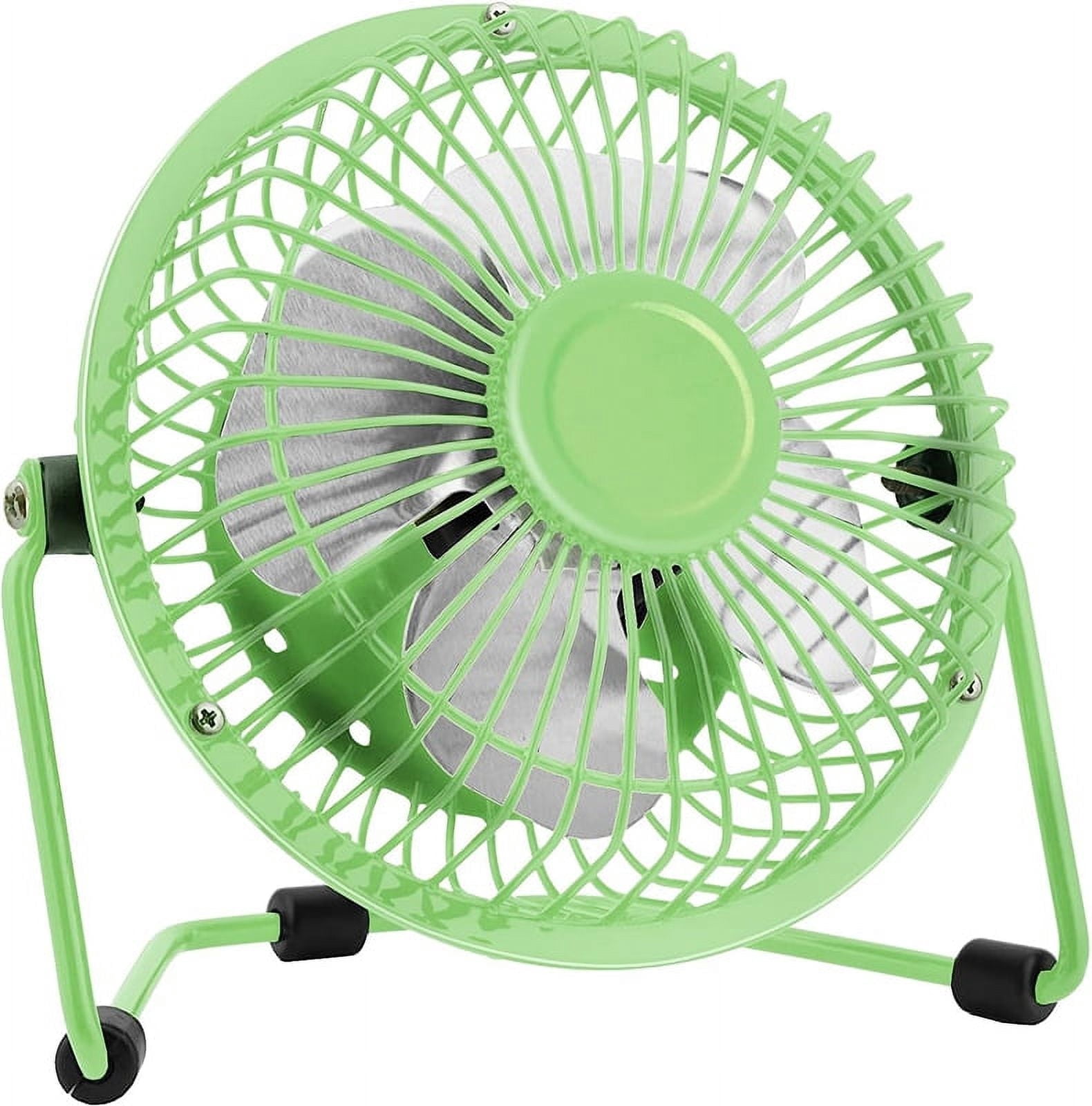 Tutuviw 4-inch Mini Metal USB Desk Fan, Quiet Personal Air Circulator for Office and Travel (Green, 4 in) 2igfi