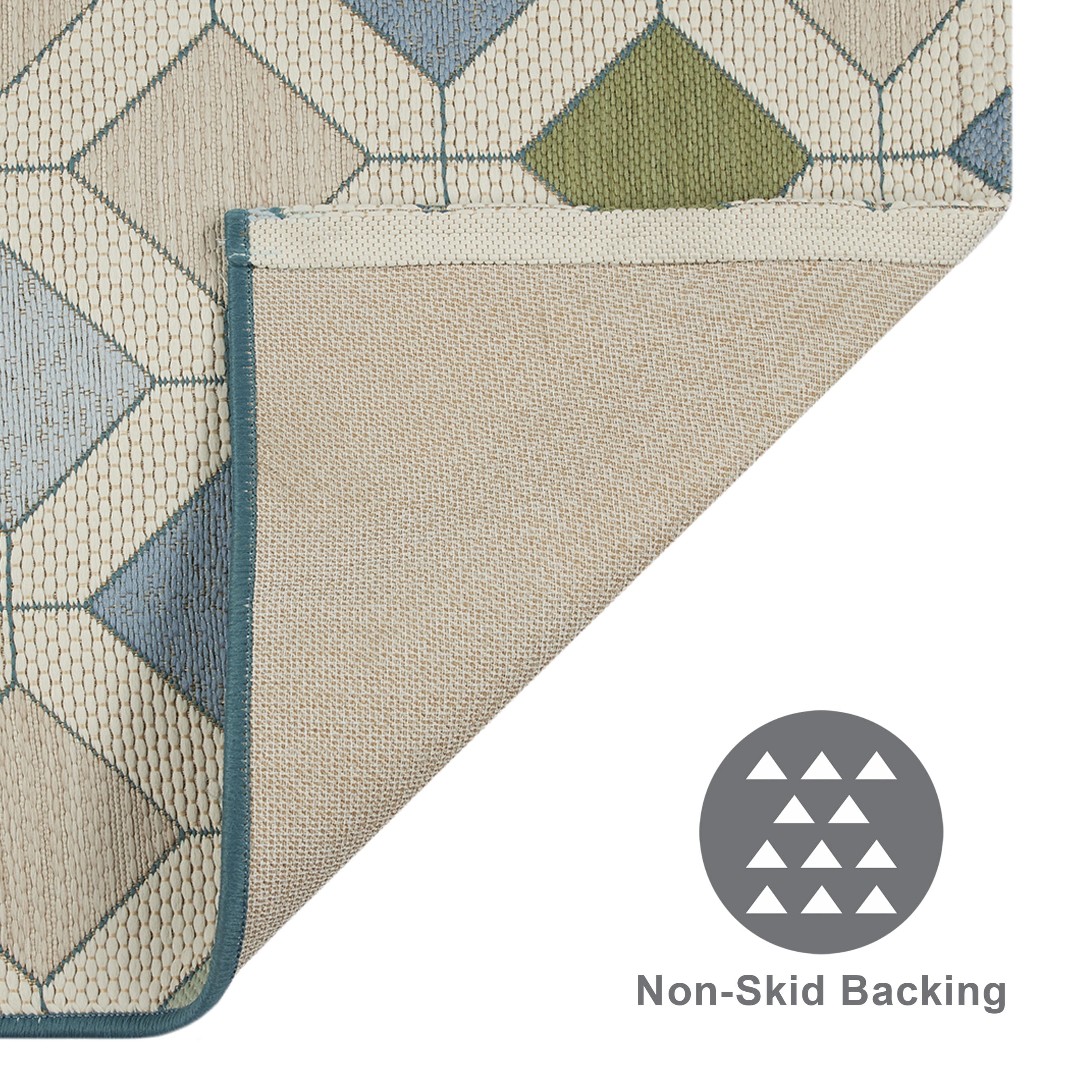 Beautiful by Drew Barrymore Tiles Outdoor Rug (Blue, 5 ft x 7 ft) ga2i4