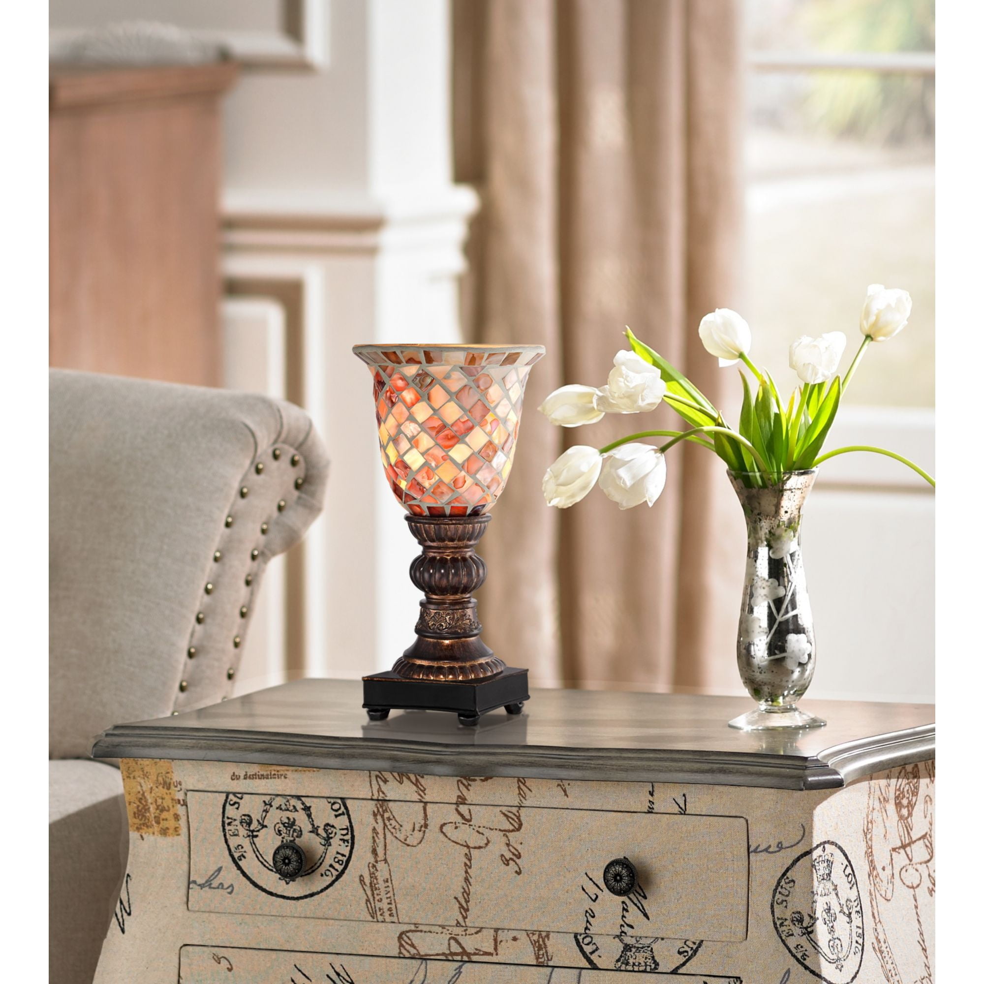 Regency Hill Traditional Uplight Accent Table Lamp (Bronze, 12 in) 0mw2h