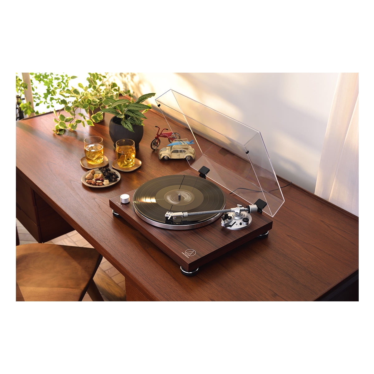 Audio-Technica AT-LPW50BT-RW Wireless Belt-Drive Turntable with Bluetooth (Rosewood) 6vkw8