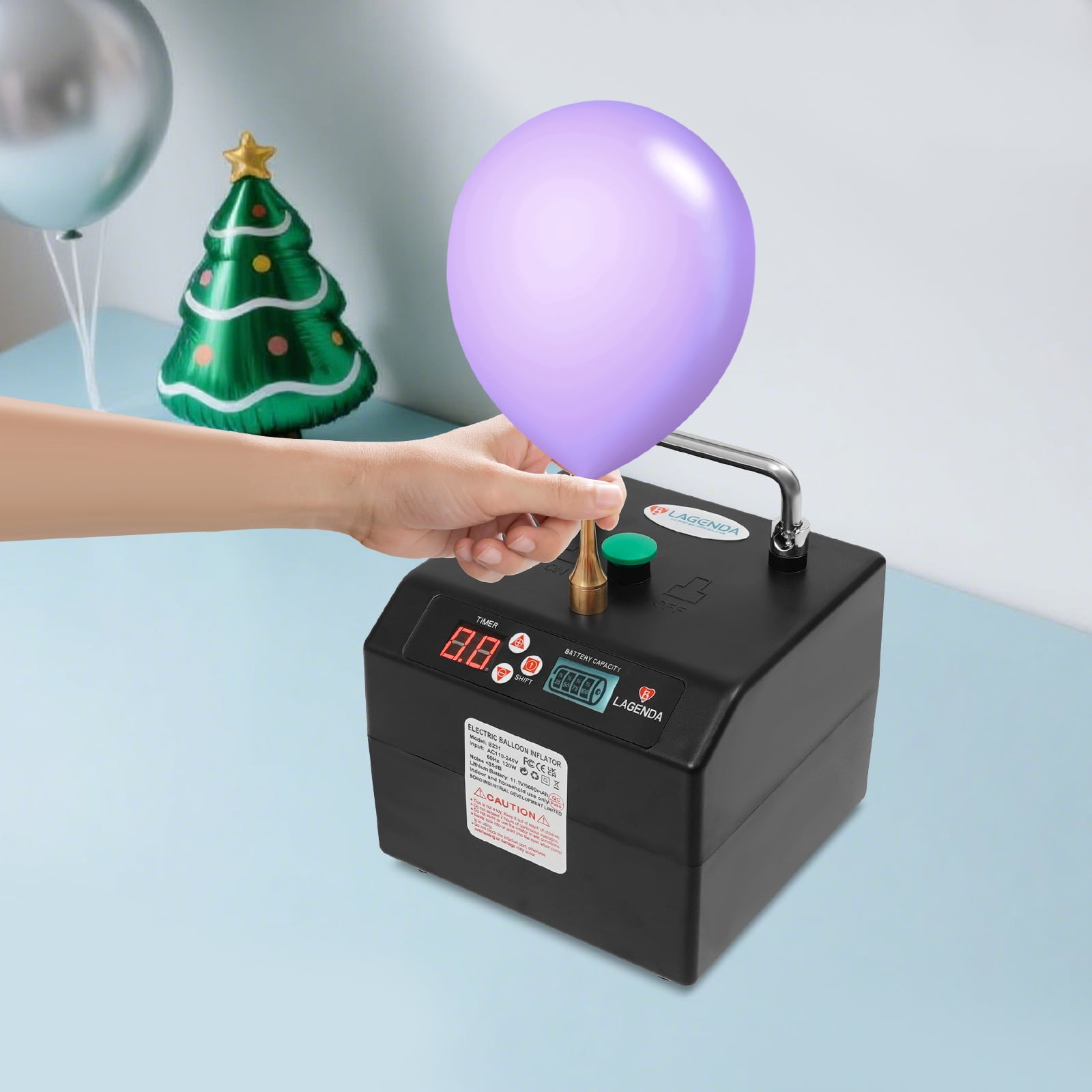 Lagenda Electric Balloon Pump Inflator (120W, Black, 6.3 x 5.9 x 5.1 in) oryf9