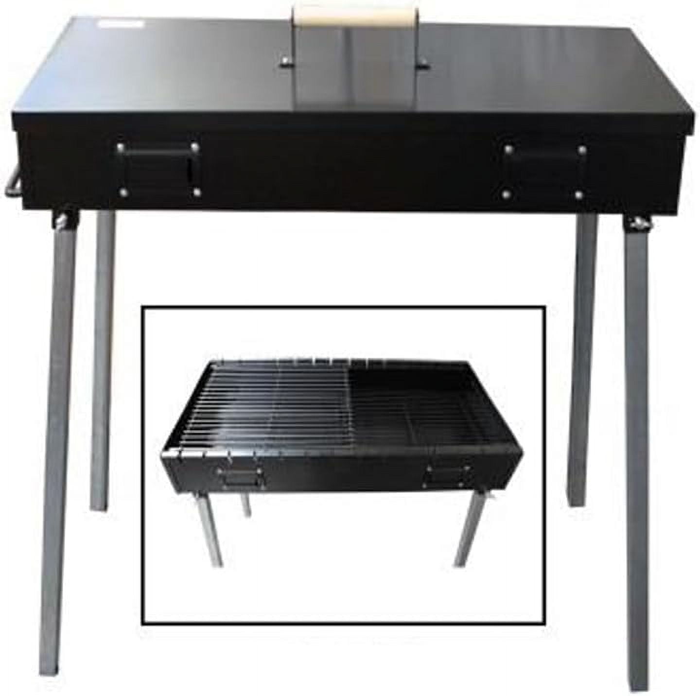 Traditional Persian Cast Iron Charcoal Grill, Extra Large BBQ Smoker for Outdoor Cooking (Black, 30 in) gosjs