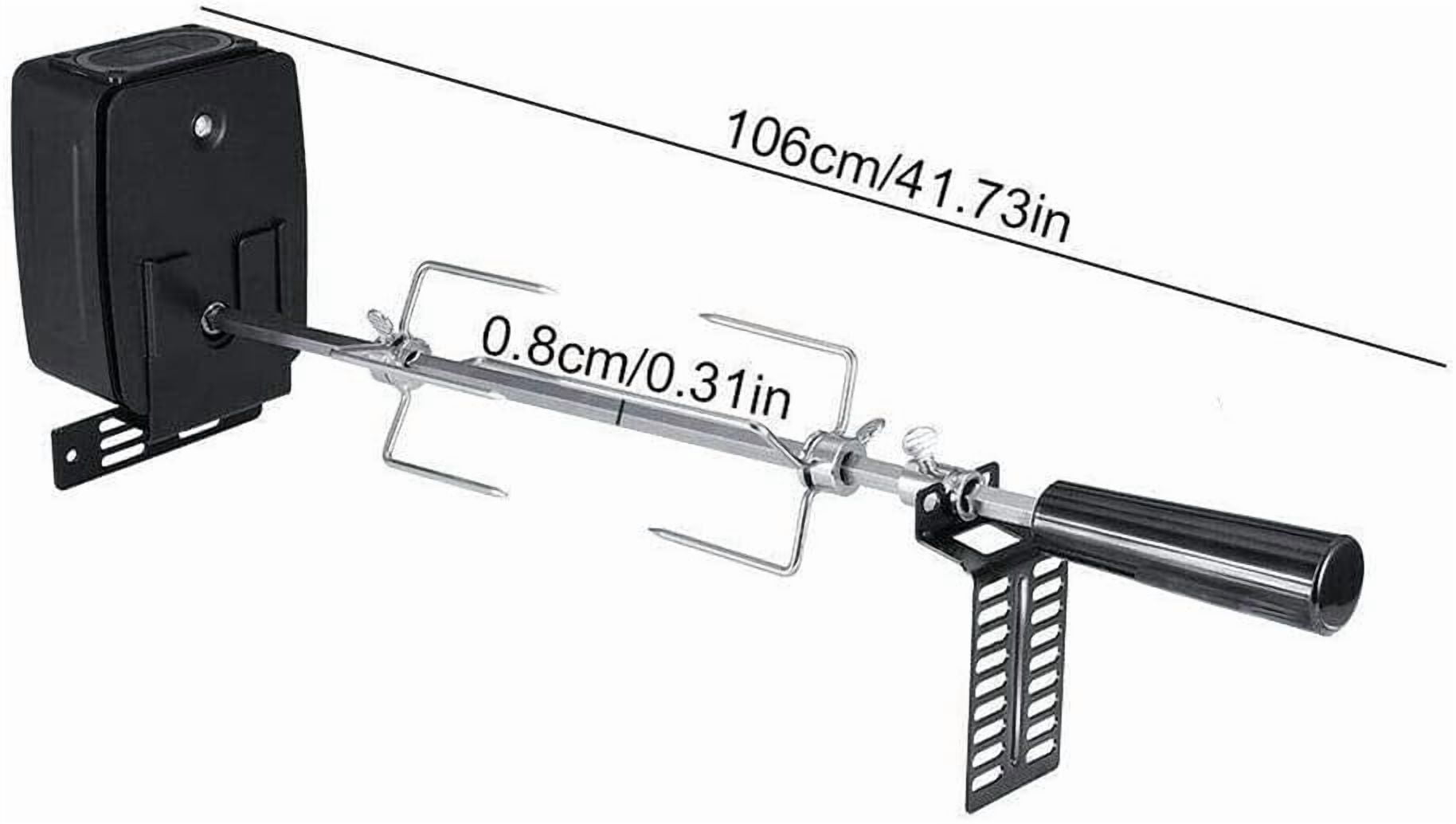 Generic Electric Barbecue Rotisserie Kit (360° Rotatable, Adjustable Stainless Steel Grill Rack, 15.43 lb Capacity) dv6v2
