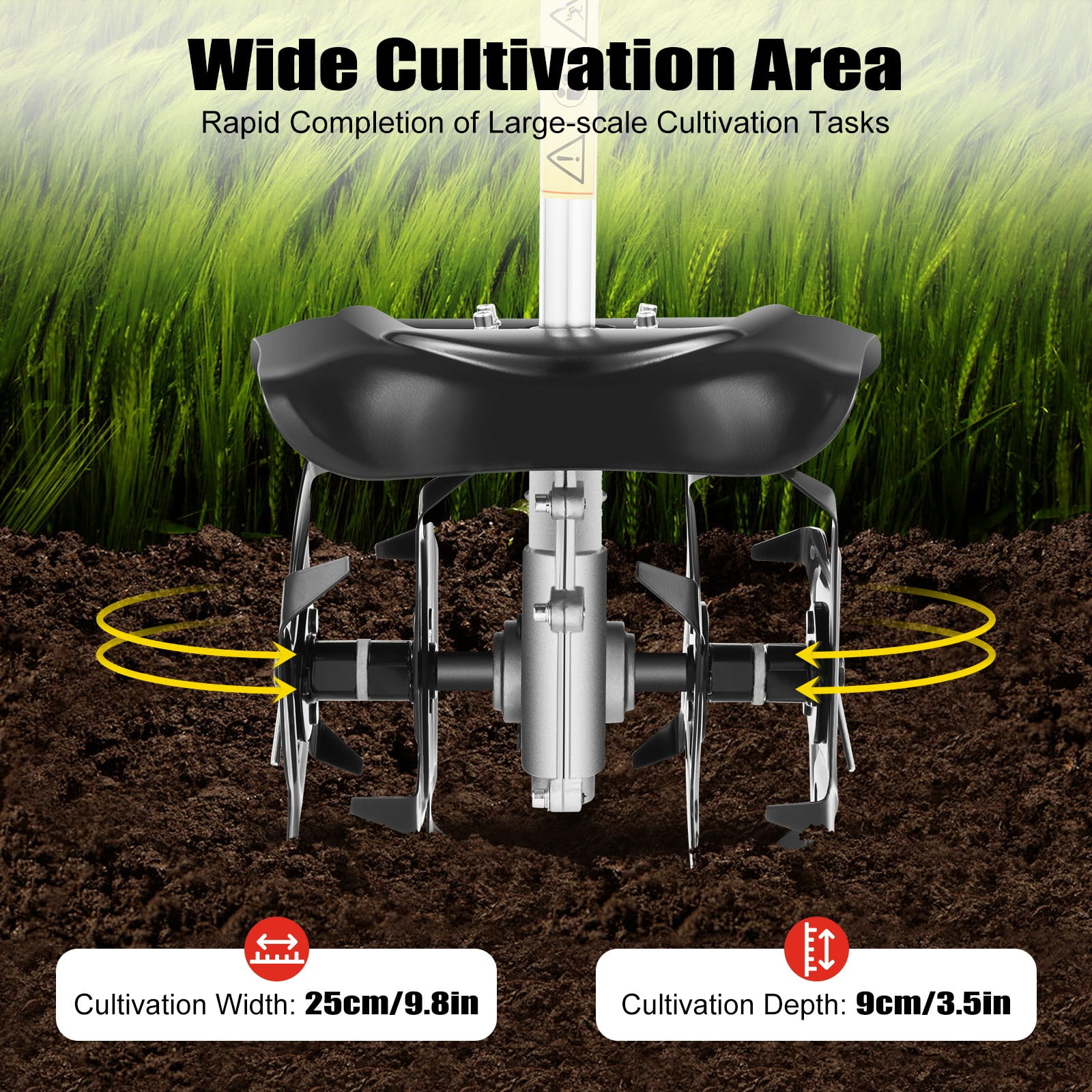 Generic Gas Powered Mini Tiller Cultivator (9 in Width, 3.5 in Depth) cr3q4