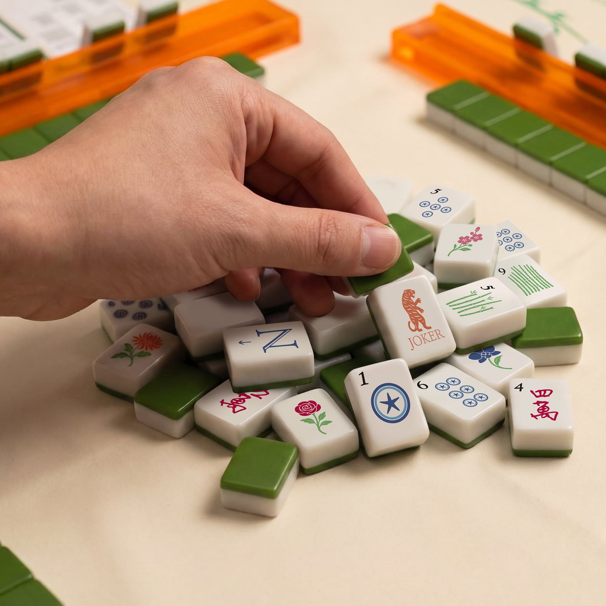 Maison Lude Mahjong Set with Wildlife Design (160-Piece, Multicolor) 2wxfq