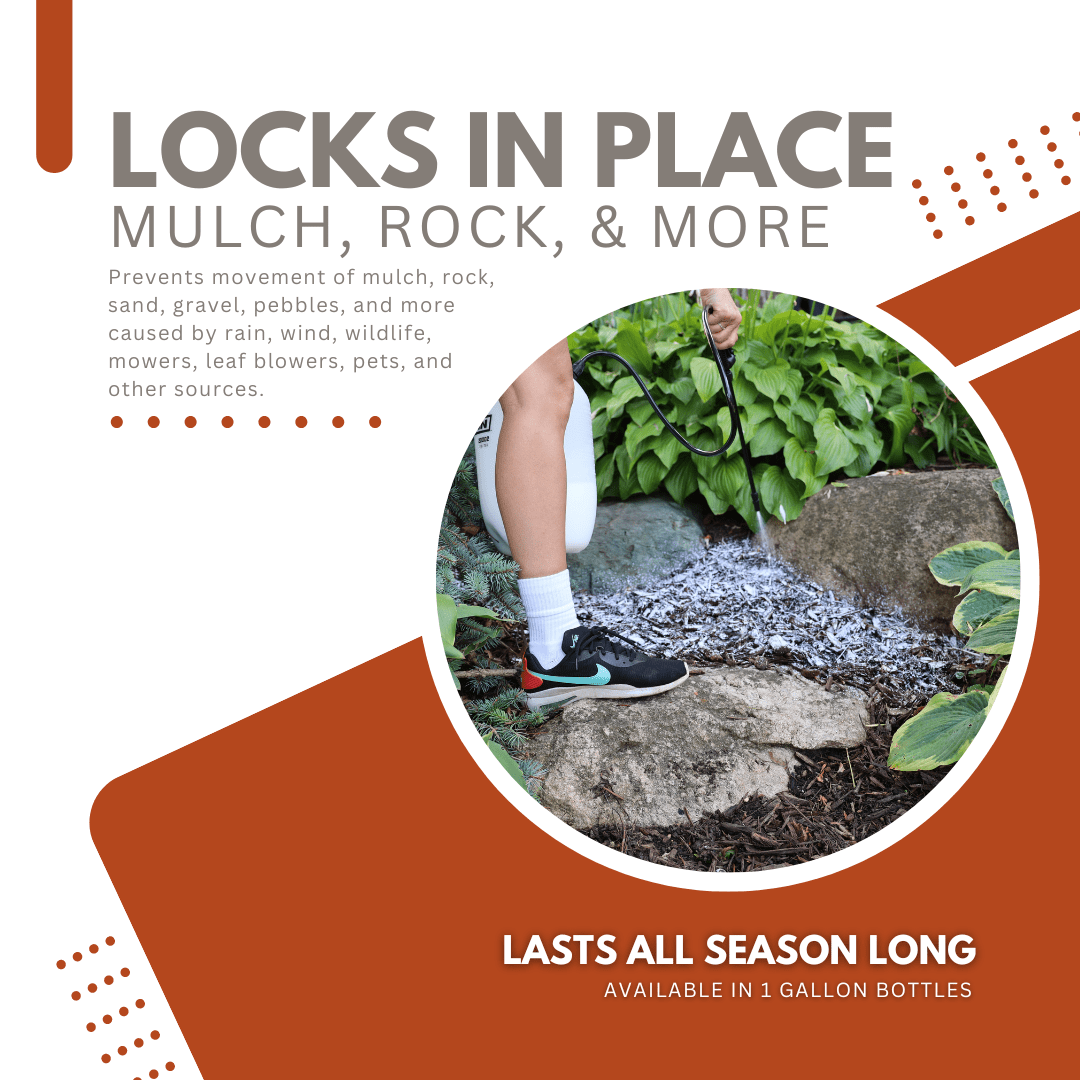 Landscape Loc Mulch and Rock Bond Stabilizing Adhesive for Landscaping (White, 1 Gallon) hfna3