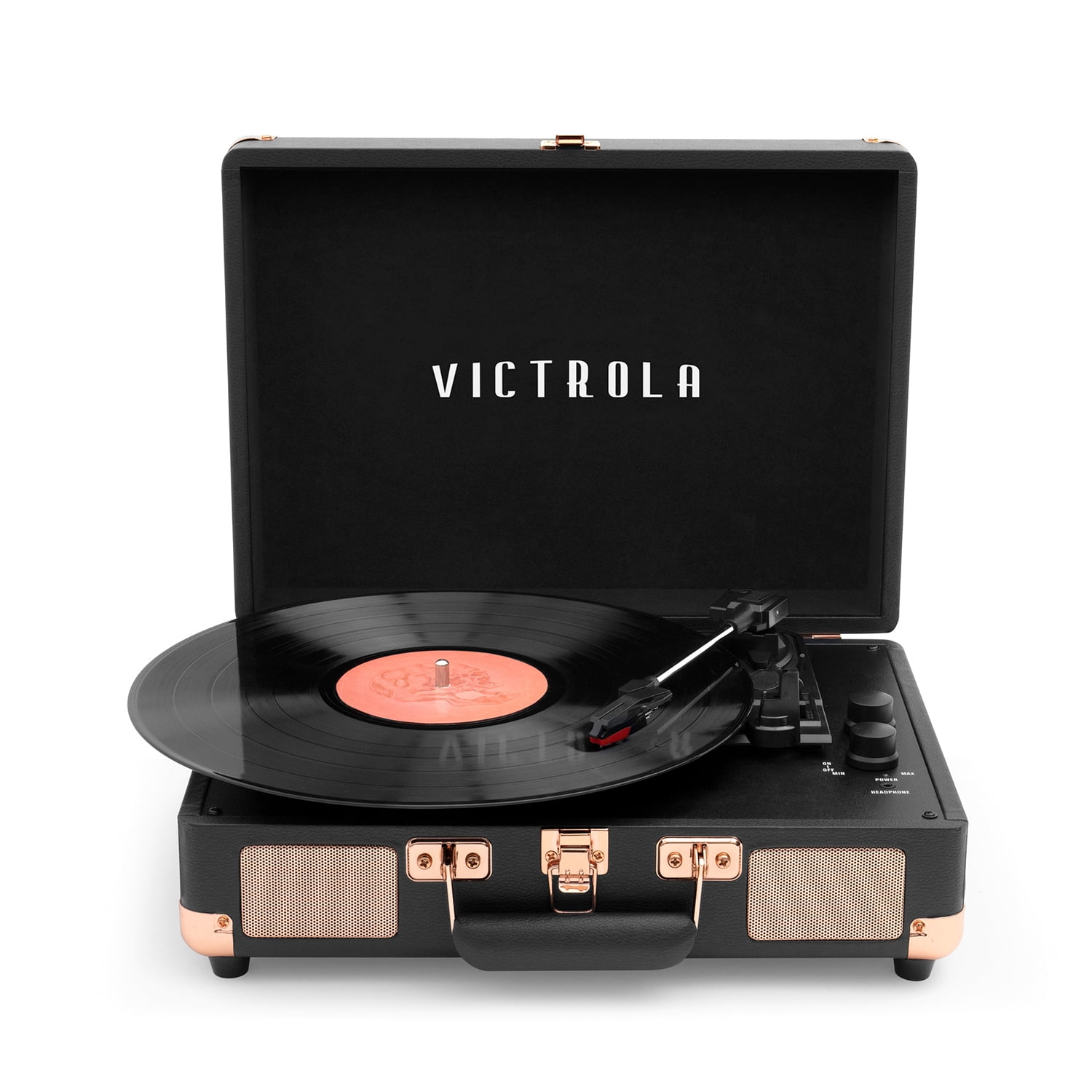 Victrola Journey Bluetooth Suitcase Record Player with 3-Speed Turntable (Black, 13.9 in x 10.1 in x 5 in) mjwk2