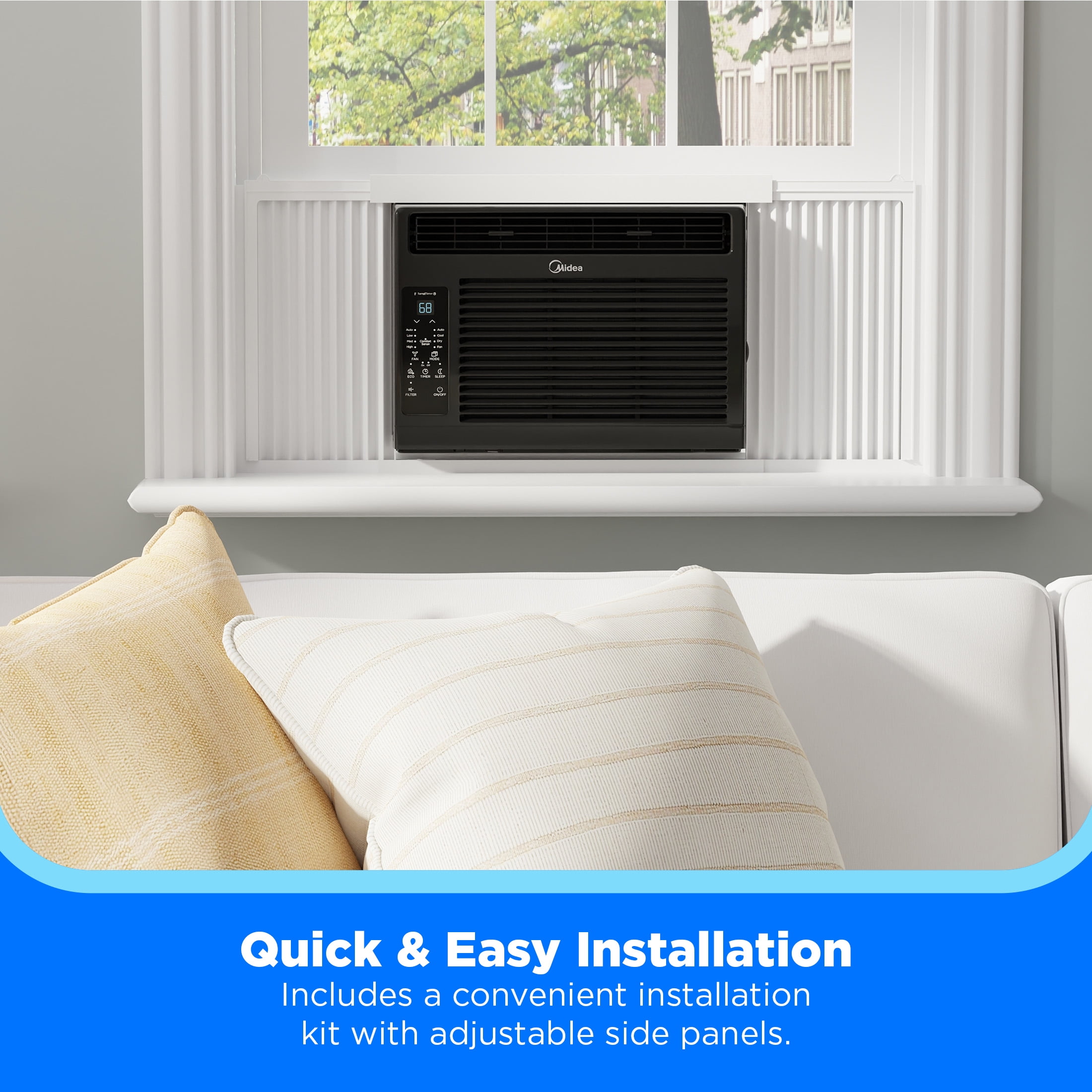 Midea 6,000 BTU Window Air Conditioner with Comfort Sense Remote (Black, 2 Pack) 25zid