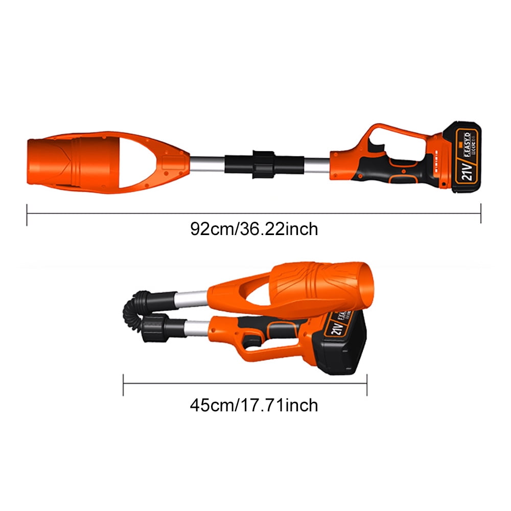 Pecham Cordless Leaf Blower, High-Speed Electric Air Sweeper for Lawn and Garden Maintenance (Orange, 21V) 62zht