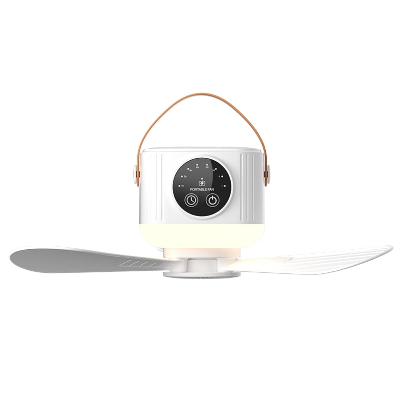 Generic Camping Ceiling Fan, Rechargeable Tent Fan with LED Light and Remote (9.25 x 9.25 x 3.27 in) v6h0r