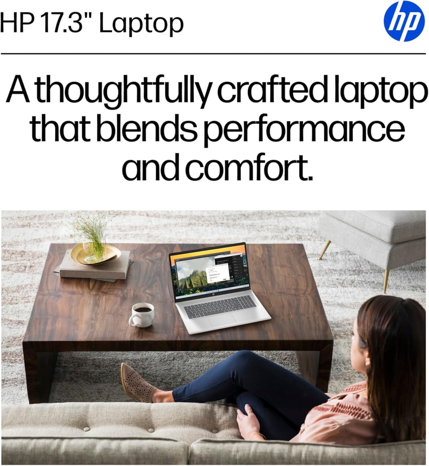 HP 17.3-inch Full HD Laptop, Intel Core i3-N305, 16GB RAM, 256GB SSD, Windows 11 Home, Silver (17.3 in) c0o77