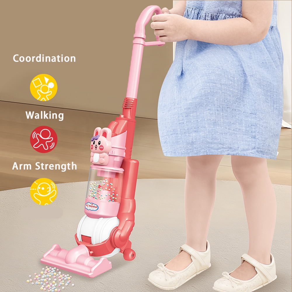 Adofi Kids Toy Vacuum Cleaner with Realistic Suction Lights and Sounds (Pink) oab82
