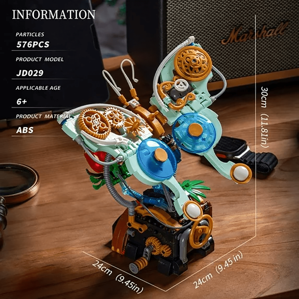 GZBrick Mechanical Butterfly Building Set Steampunk Insect Model (576 Pieces) 082r2