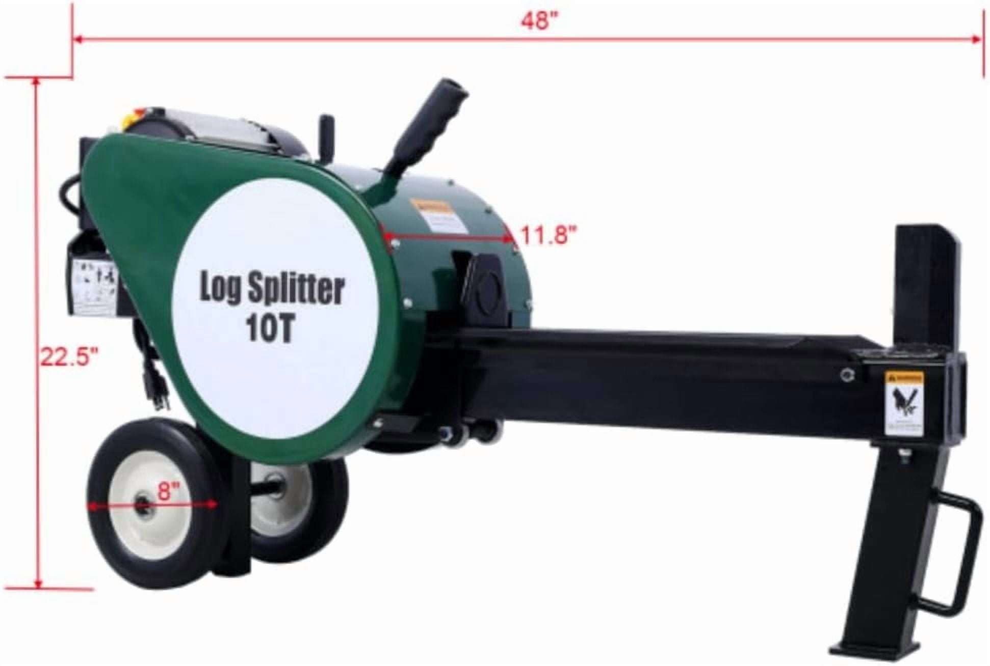 Historyli Electric Log Splitter, 10 Ton Kinetic Wood Splitter with Dual Flywheel, 2HP Motor (Green, 20 in) 5am9k