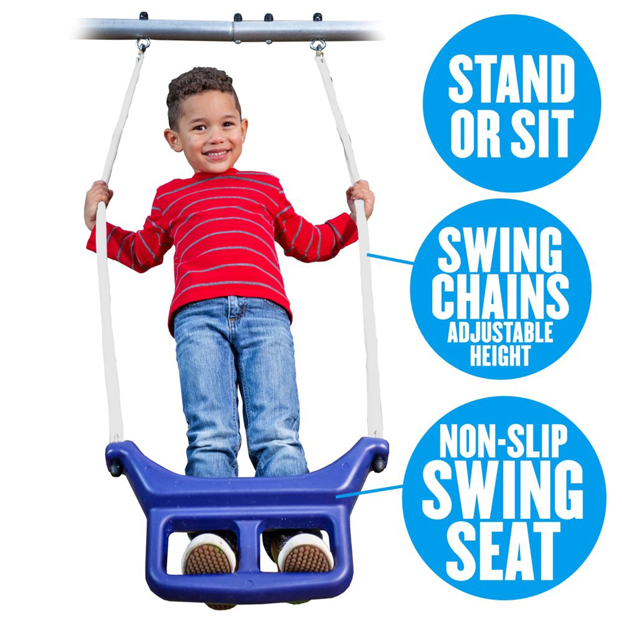 XDP Recreation Outdoor Playground Set with Water Slide and Super Disc Swing (Blue, 196 in x 102 in x 74 in) f0t2w