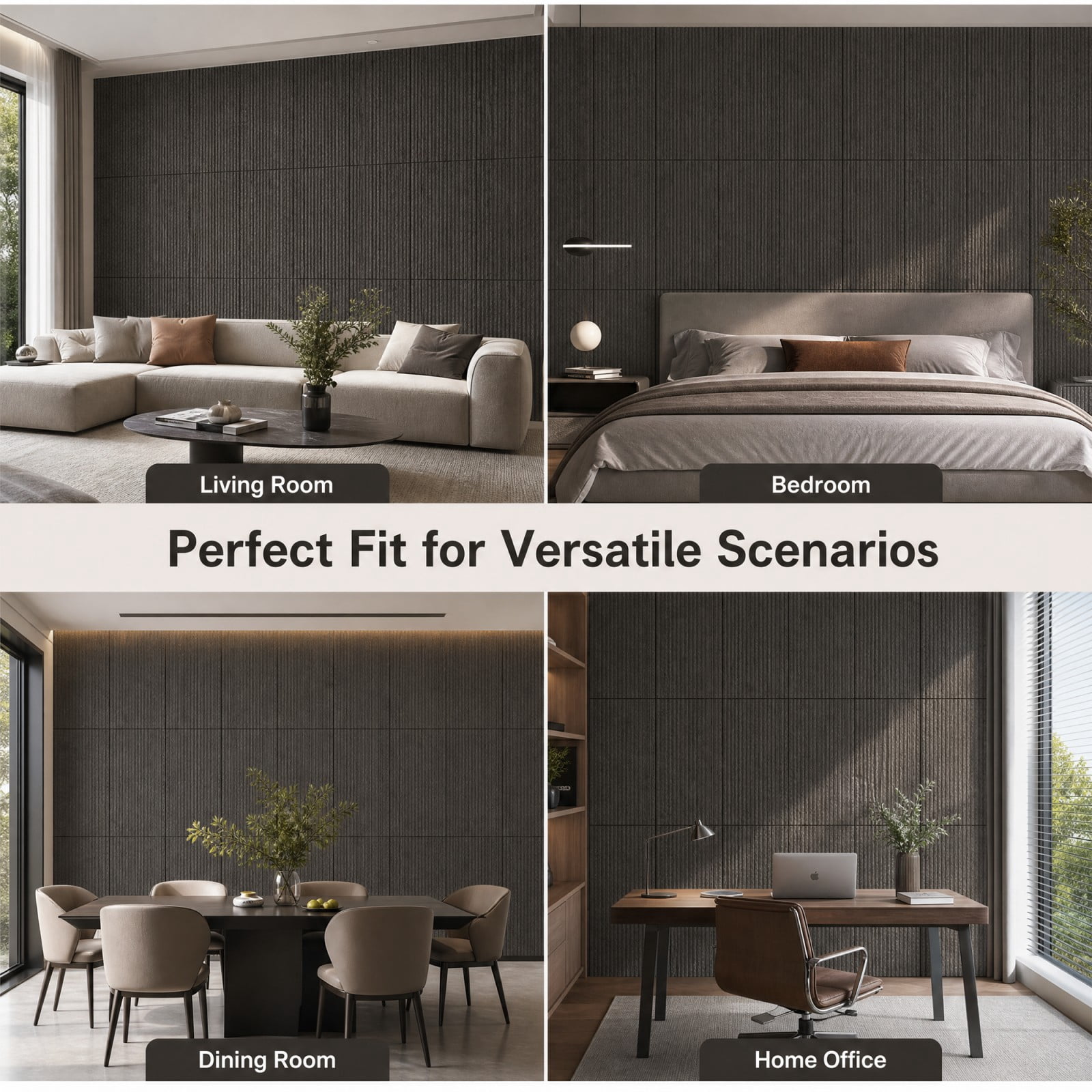 BEAUTYPEAK 3D Wall Decor Panels Faux Stone Siding for Interior Design (Carbon Black, 48 in x 24 in, 4 Pack) fdxln