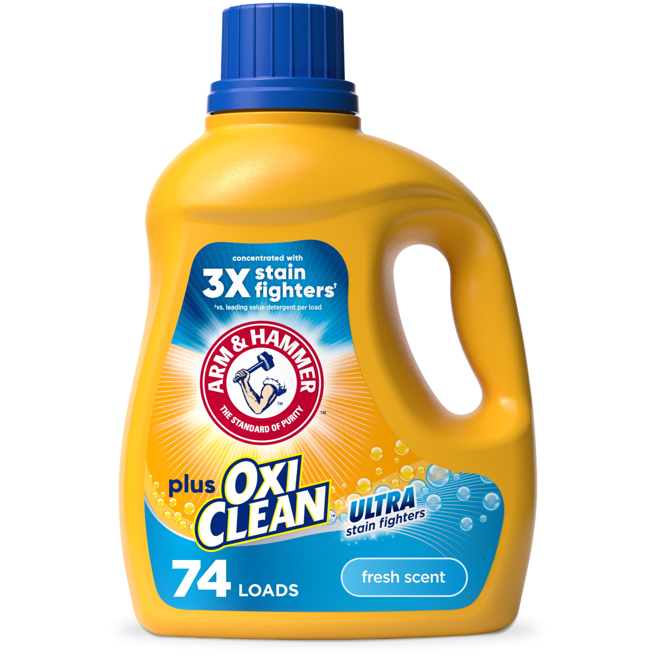 ARM & HAMMER Plus OxiClean Ultra Stain Fighters Liquid Laundry Detergent, Deep Cleaning Fresh Scent (96.2 fl oz) ifi7f