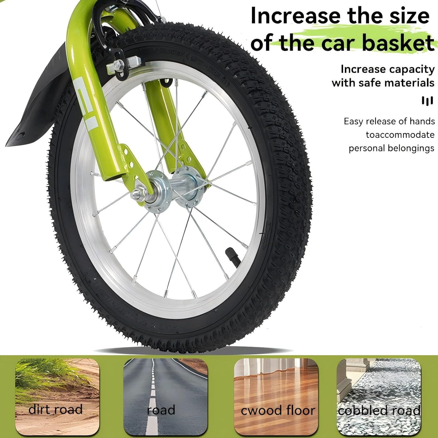 Ambifirner Kids Bicycle for Girls with Training Wheels and Basket (Green, 16 in) hca75