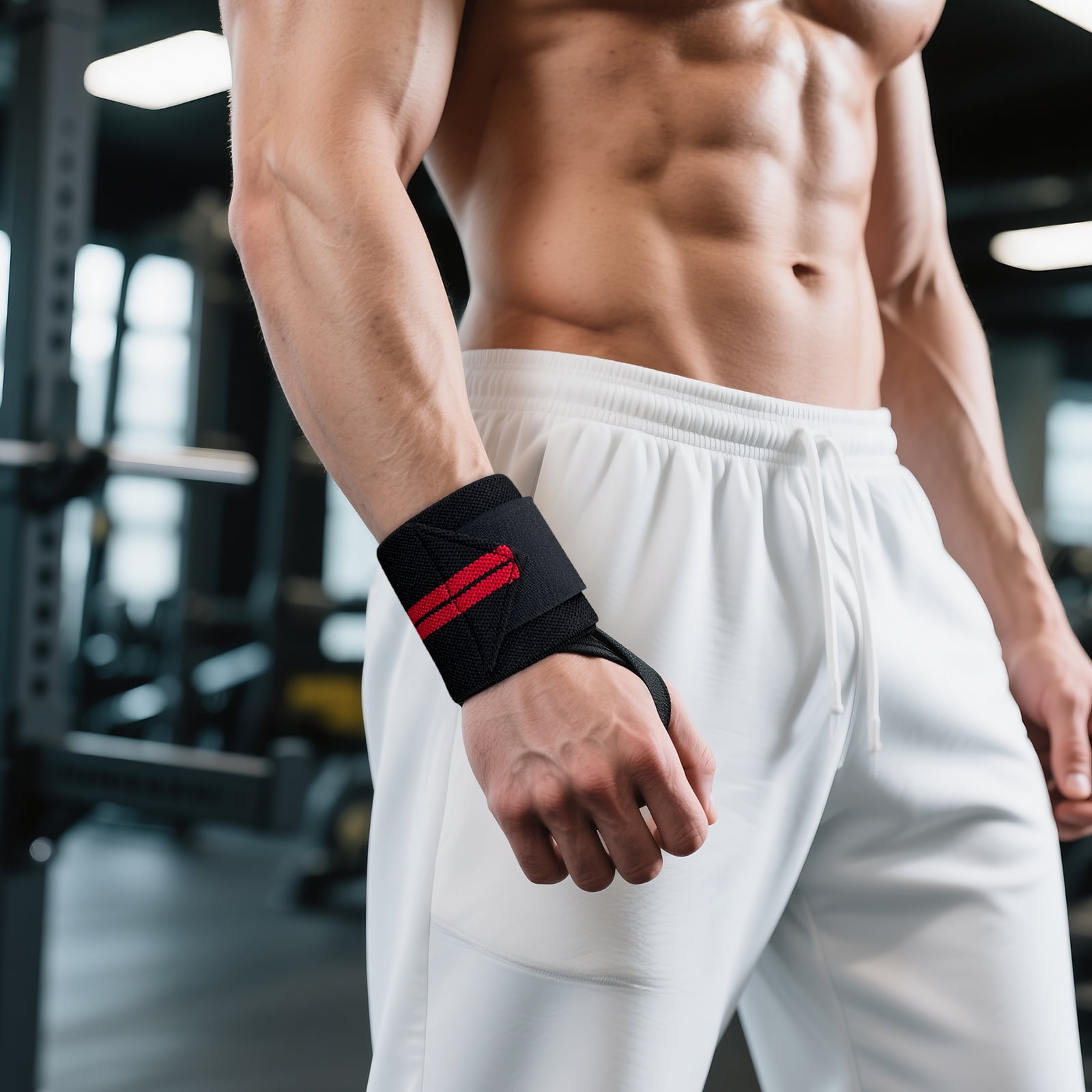 Lockways Weightlifting Lifting Straps and Wrist Wraps Set (Black, 4 Pcs) ii425