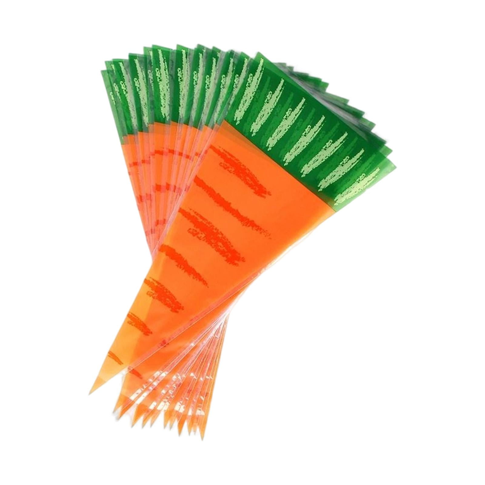 SERENABLE Carrot Shape Cone Treat Bags for Easter Party Favors (Orange, 100 Pack) rri6k