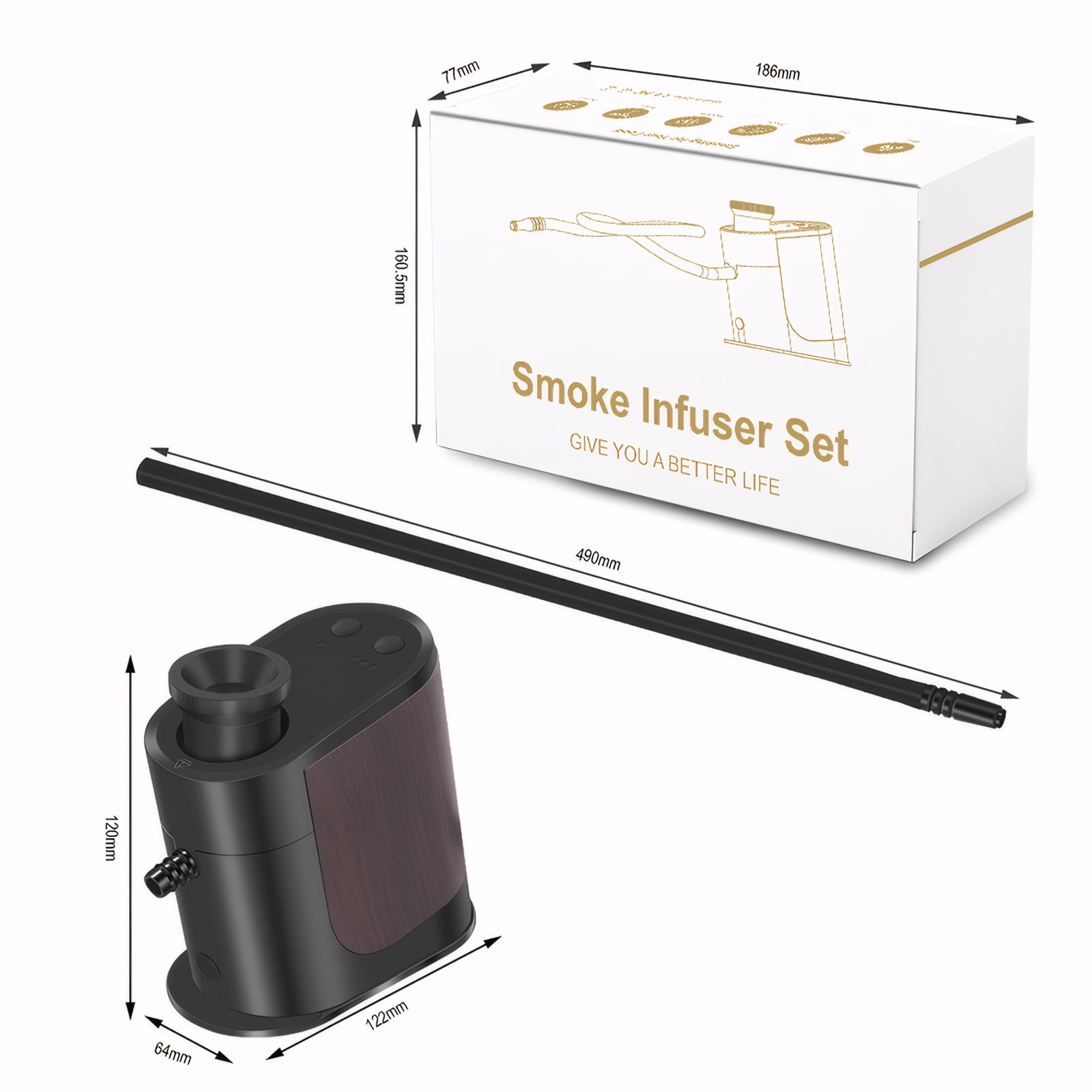 Eurhowing Handheld Electric Food Smoker Gun for Kitchen and Bartending (Black, 1 Unit) u25n4