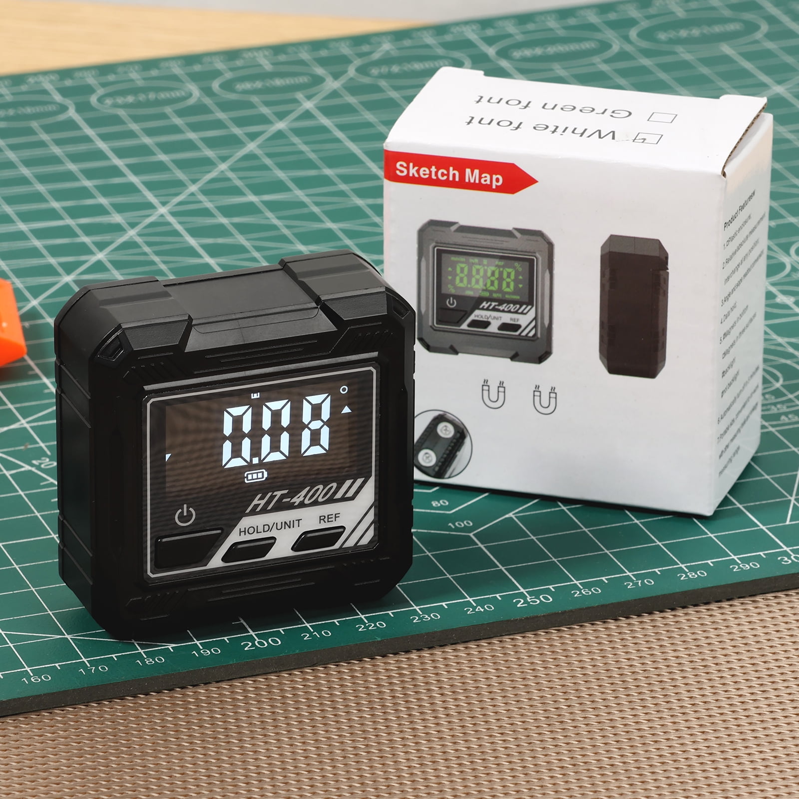 Wakehye Magnetic Digital Angle Gauge, V-Groove Inclinometer Level Box for Carpentry and Table Saw (Black, 1 Pack) j0jqy