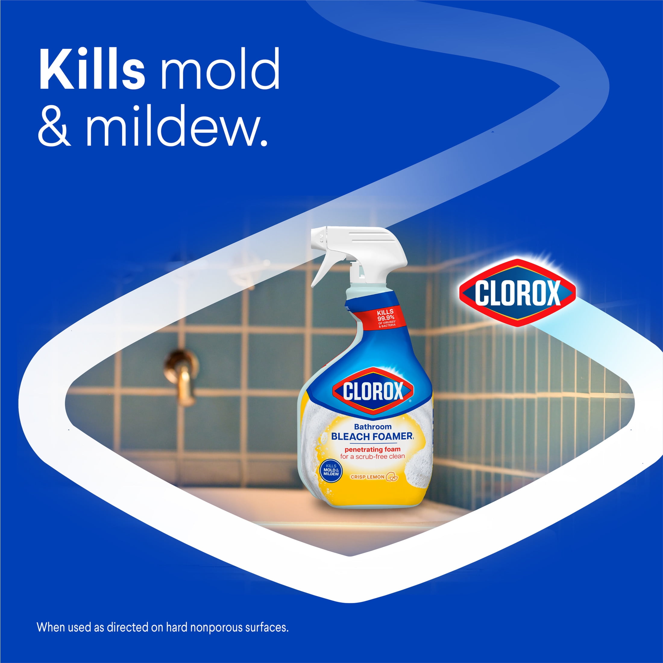 Clorox Bleach Foamer Bathroom and Shower Cleaner Spray, Crisp Lemon (30 fl oz) bsd1q