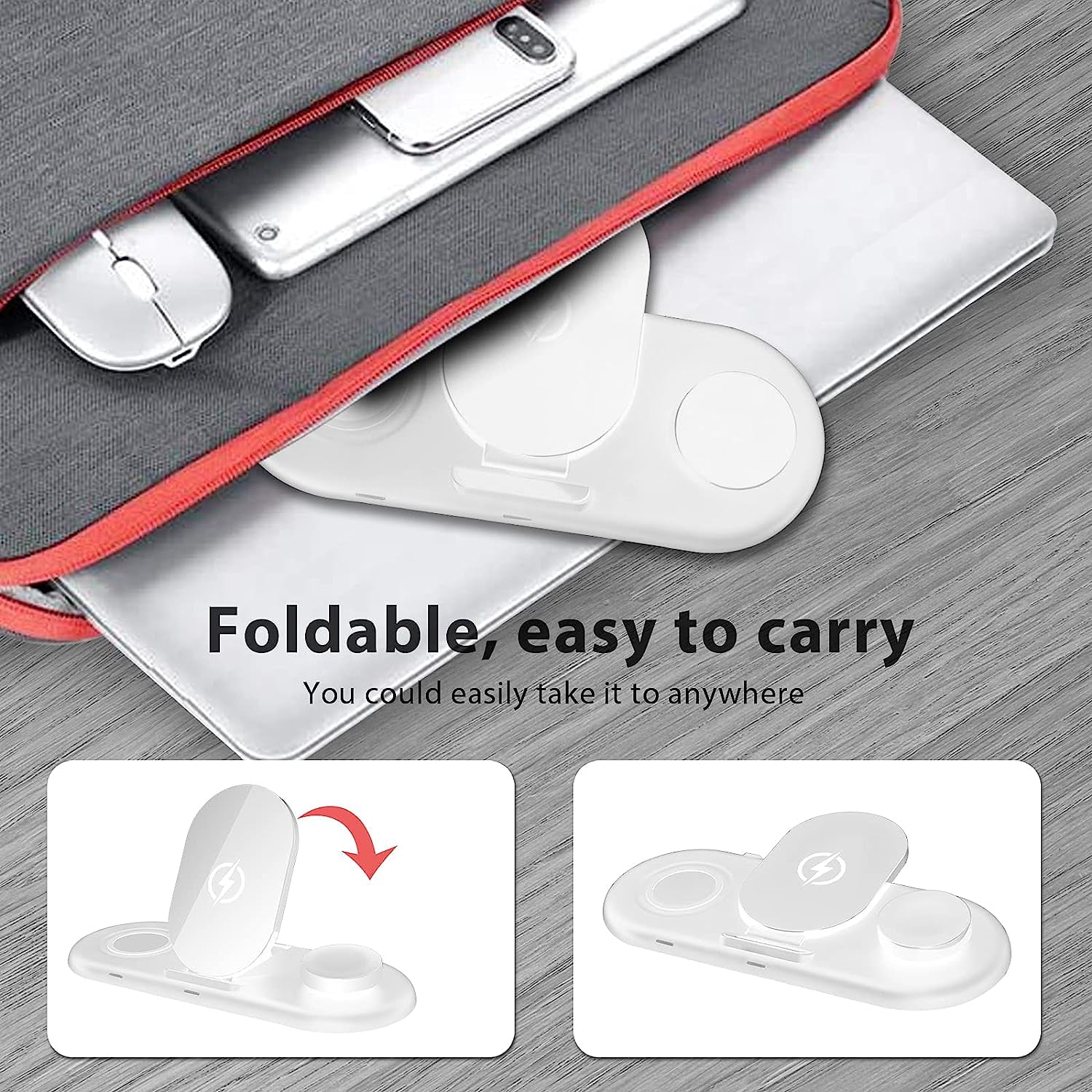leQuiven 3-in-1 Wireless Charging Station for Samsung Galaxy S25/S24/S23/S22, Galaxy Watch Ultra/7/6/5/4, and Galaxy Buds (White, 1 Pack) bg3xb