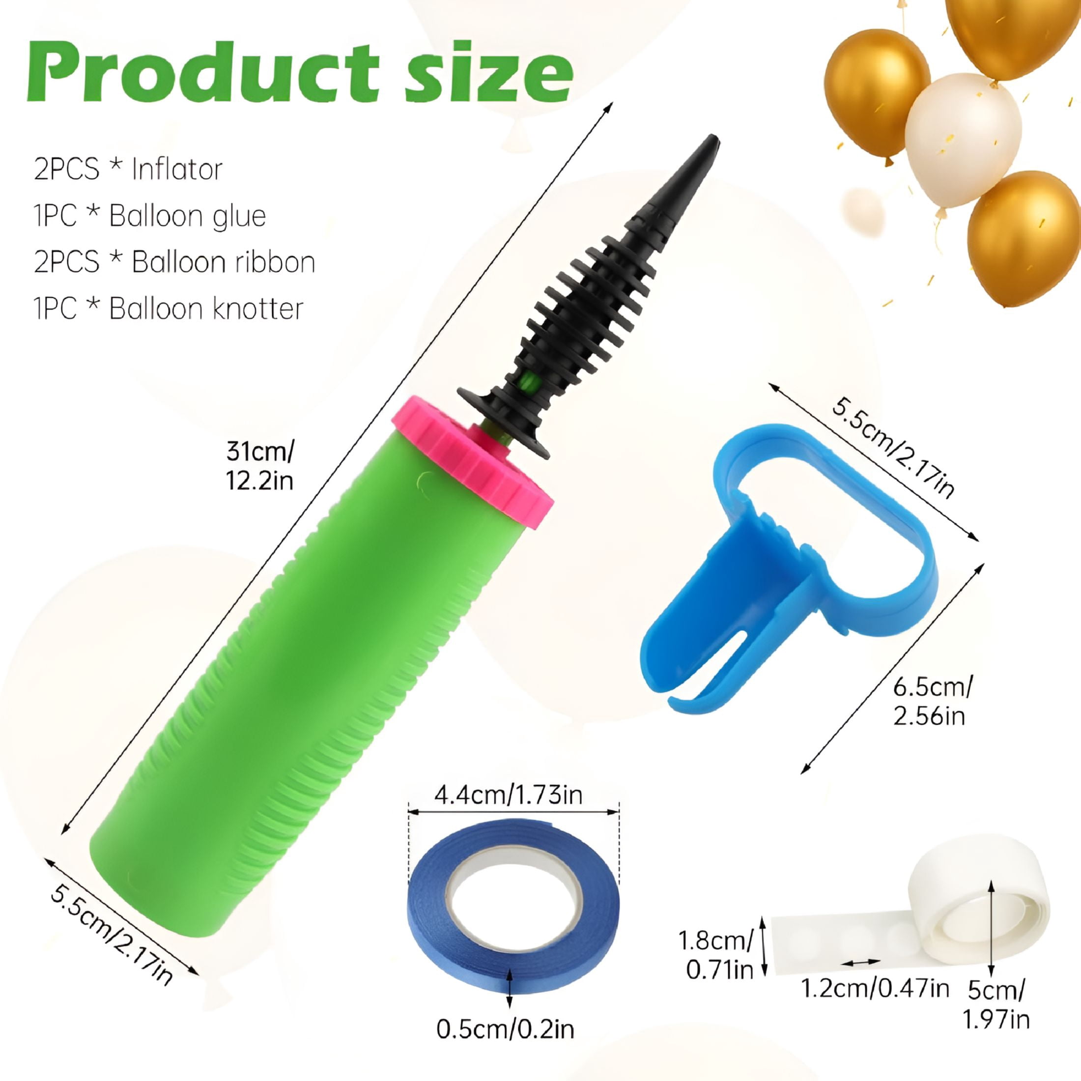 EXLEAF Dual Action Balloon Pump and Tying Tool Set (2 Piece Set) y32qx