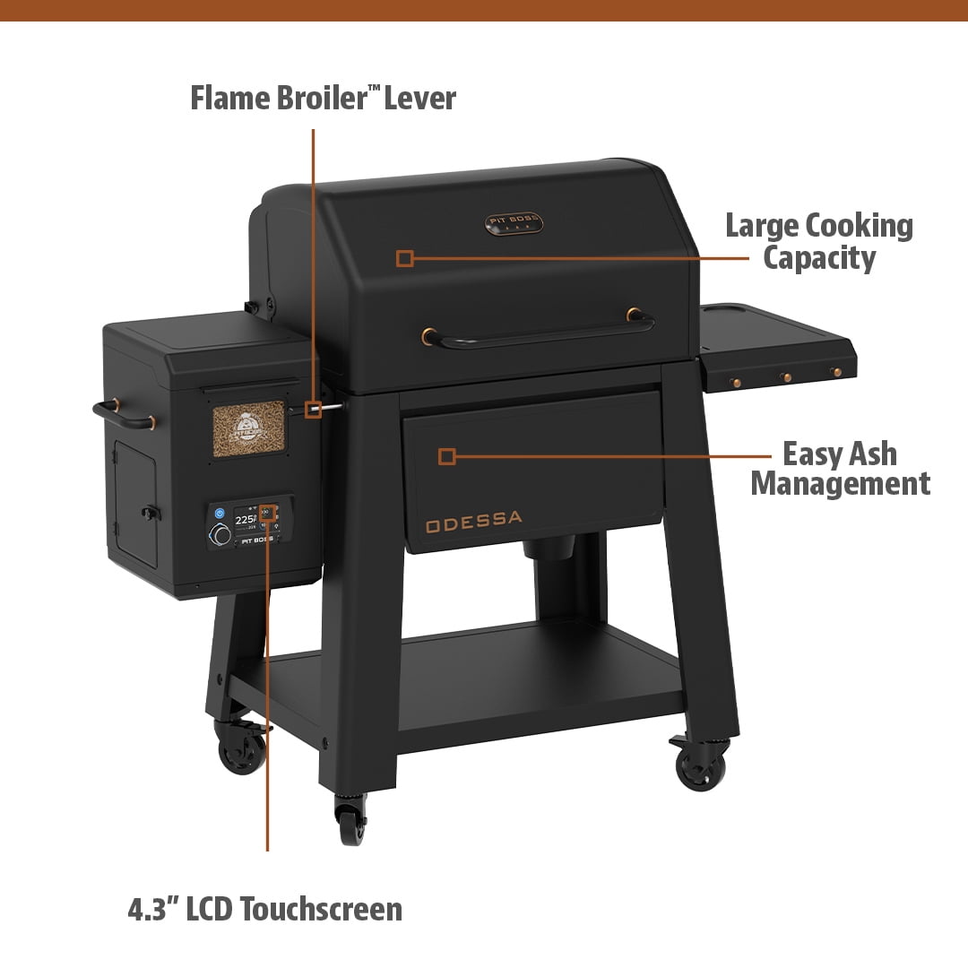 Pit Boss Onyx Series Odessa Wood Fired Pellet Grill with Wi-Fi and Bluetooth (Black, 1323 sq in) 0n6lp