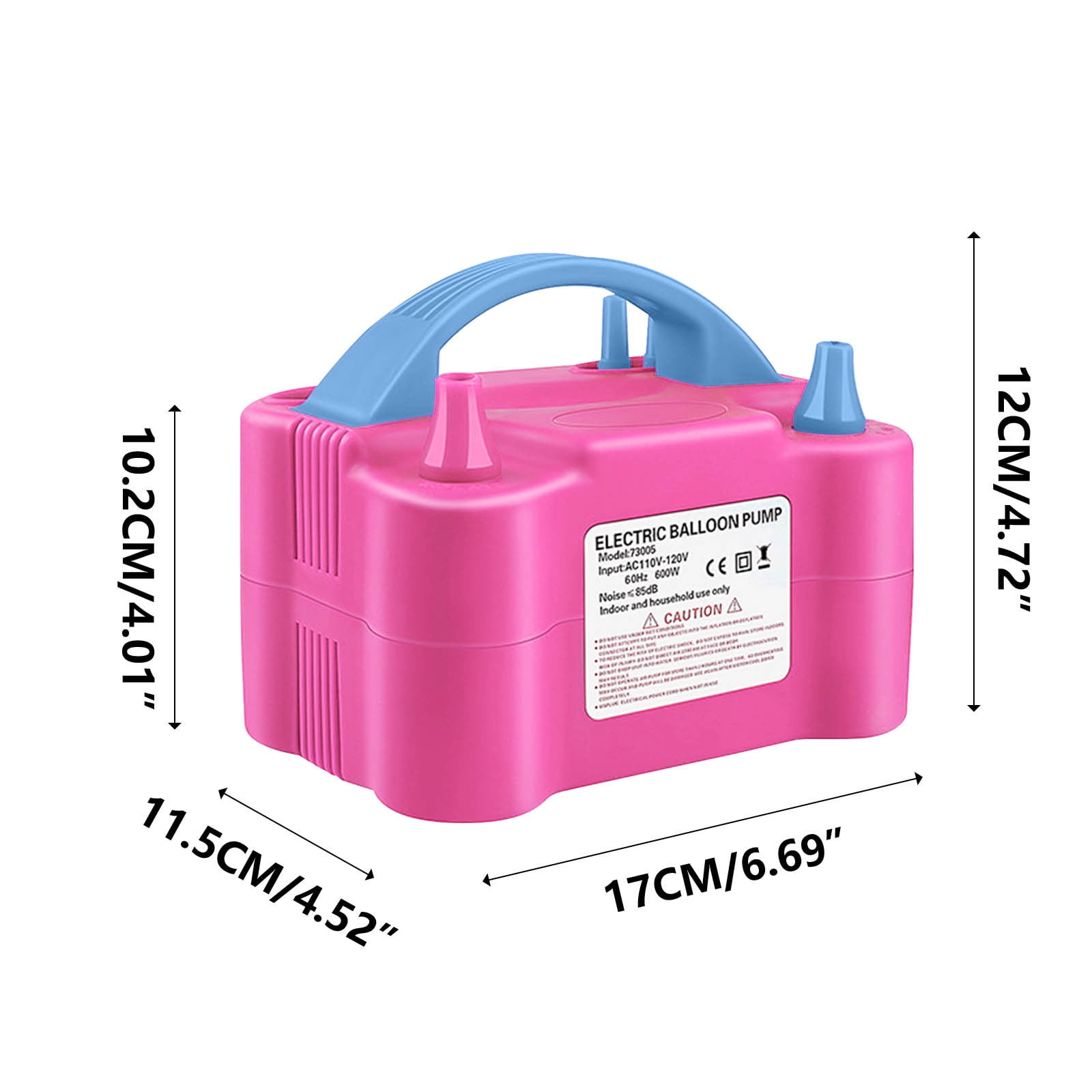 Sokhug Electric Balloon Pump Dual-Hole Automatic Inflator for Party Decorations (Pink, 600W) 43tru