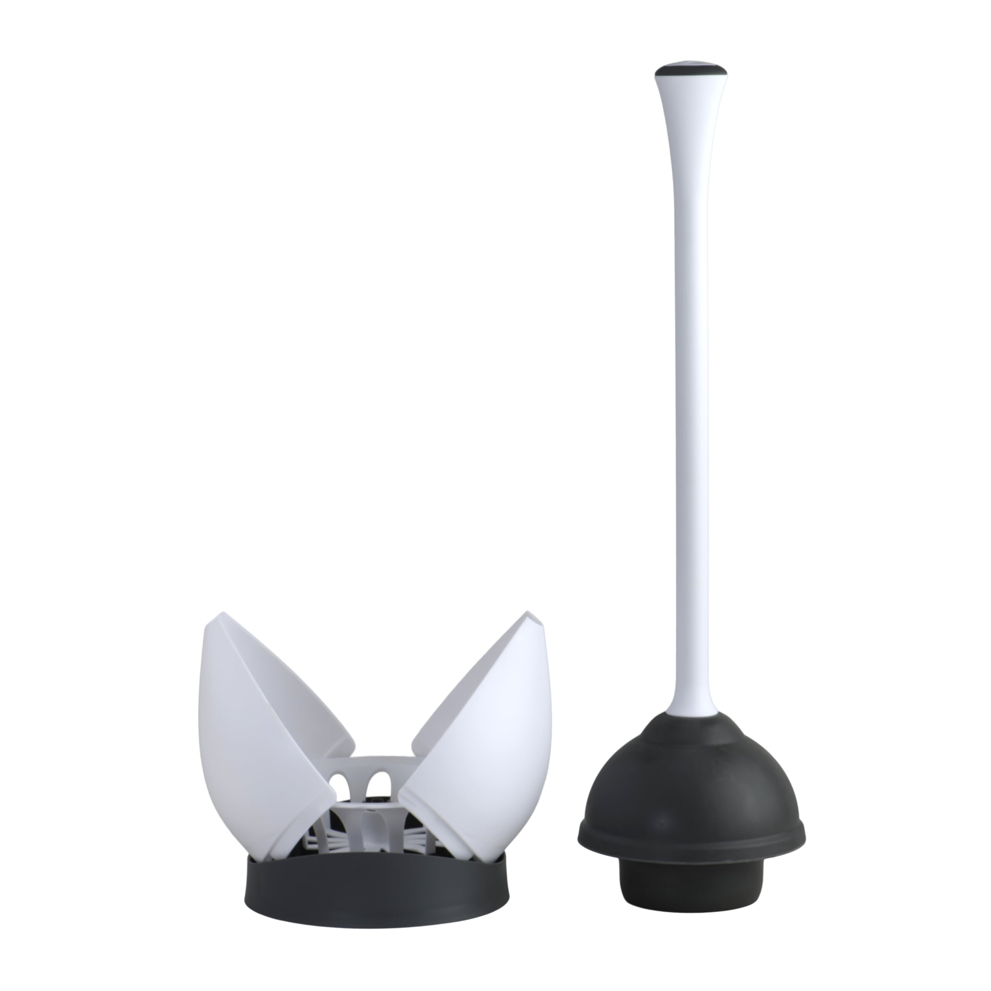 Clorox Hideaway Toilet Plunger with Caddy (White, 19.5 in) 2dmgj