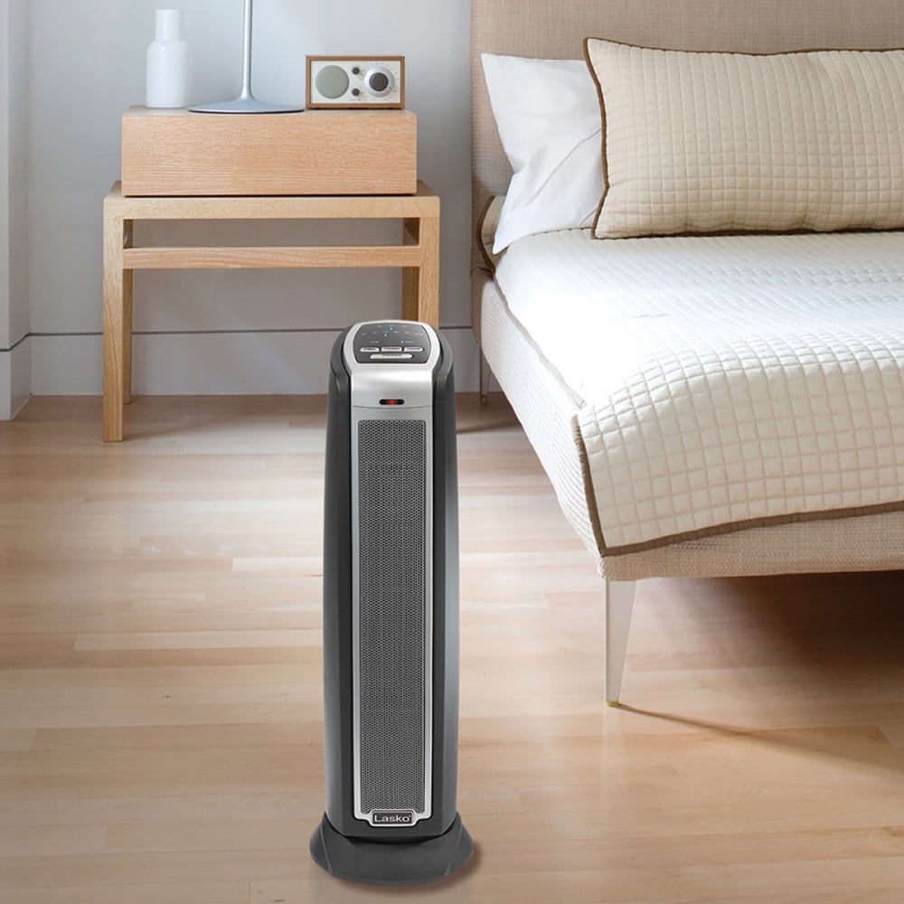 Lasko 1500W Electric Oscillating Ceramic Tower Space Heater with Remote (Black, 1 Unit) jvah5