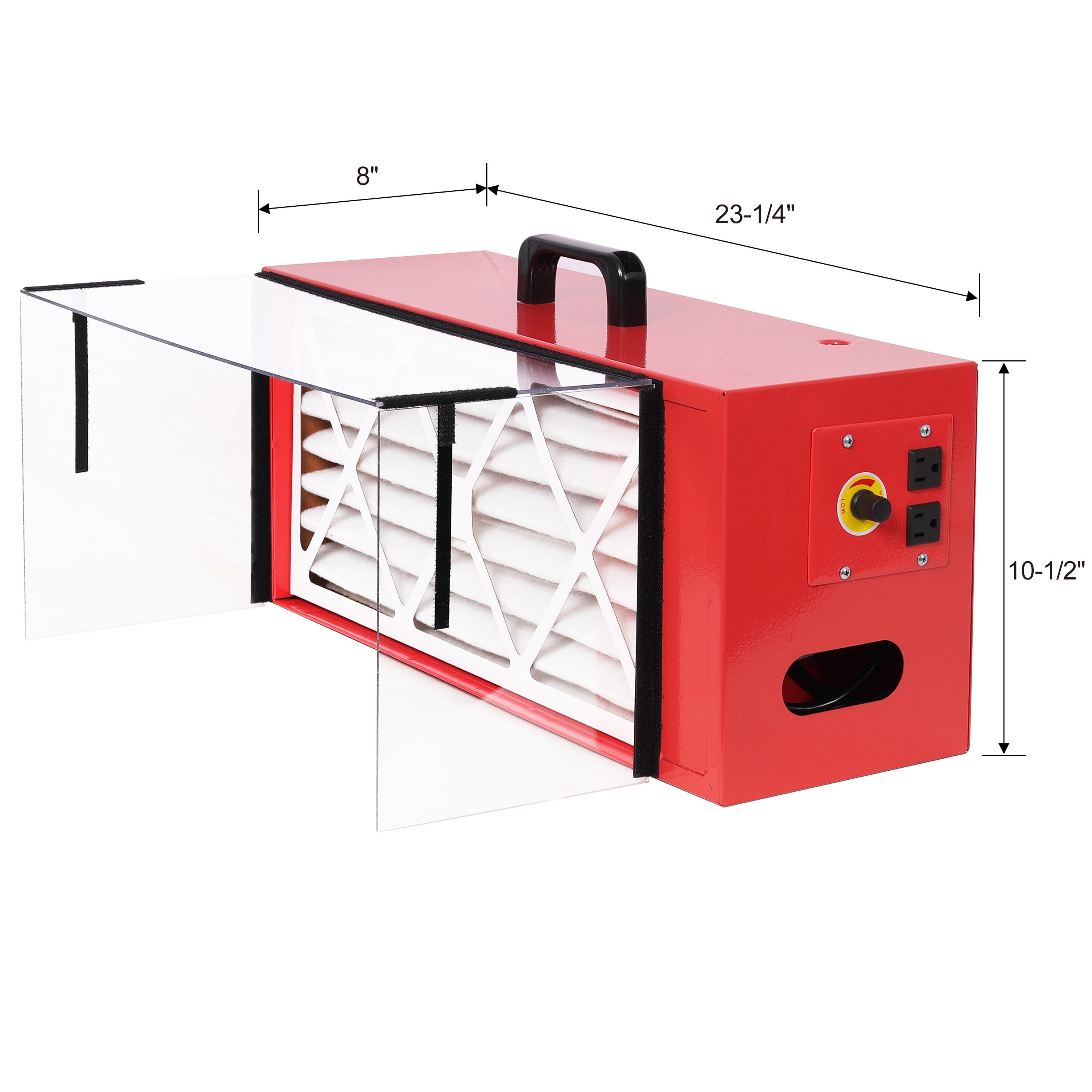 PuppyCheer Portable Tabletop Dust Collector (High-Efficiency Air Filtration System, Red, 725 CFM) hp0s9