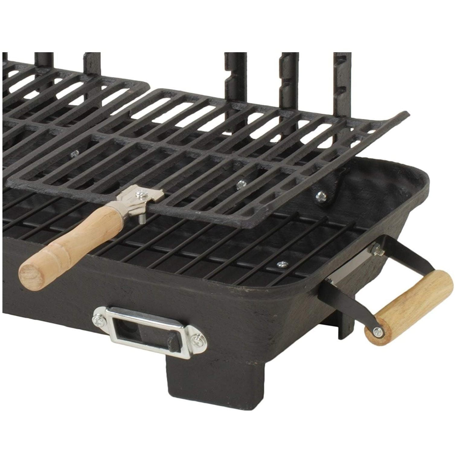 JaLuayh Cast Iron Hibachi Charcoal Grill, Heavy-Duty Outdoor Cooking Stove (10 in x 18 in) 0op7n