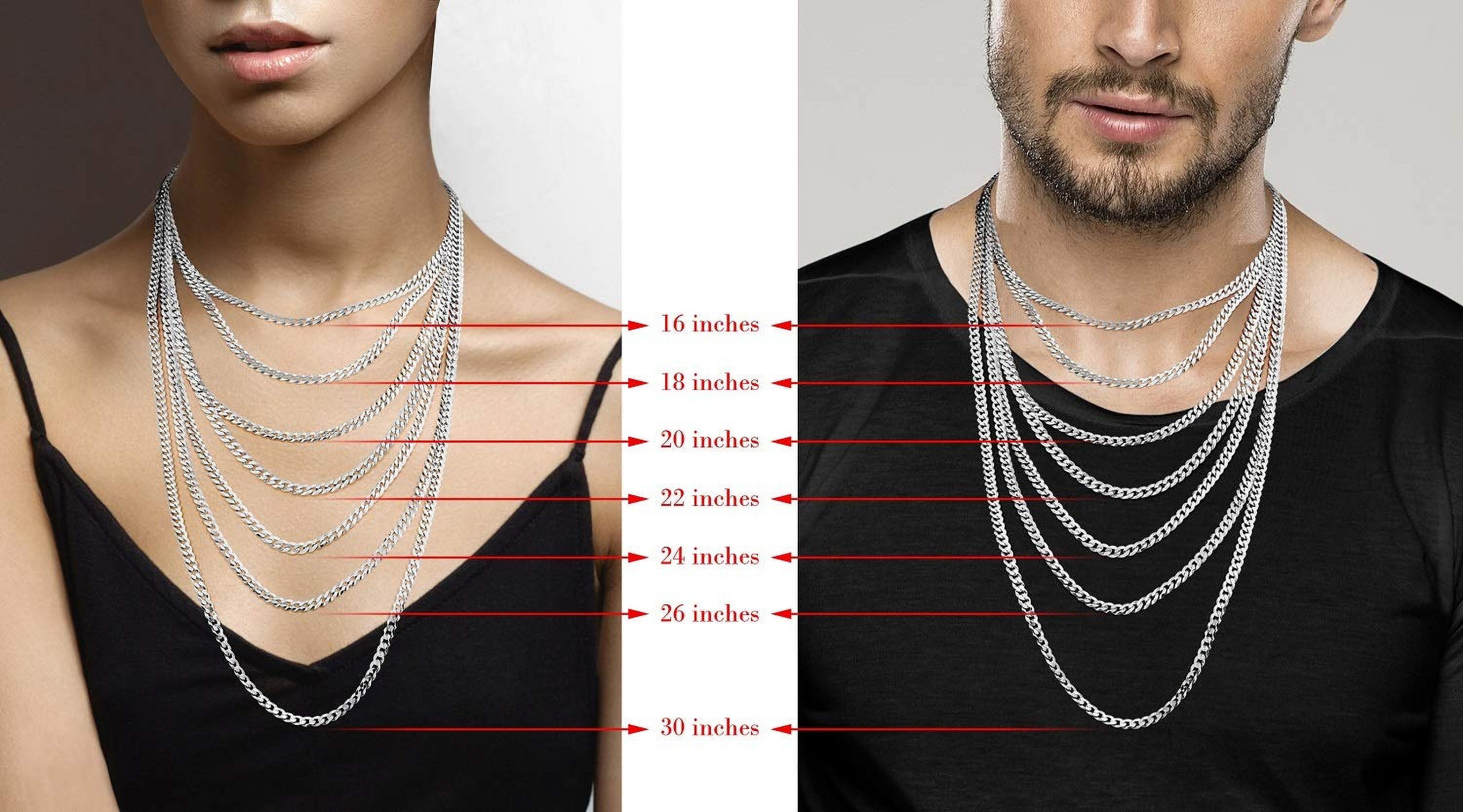 Miabella 925 Sterling Silver Italian Diamond-Cut Cuban Link Chain Necklace (Silver, 16 in) l68ju