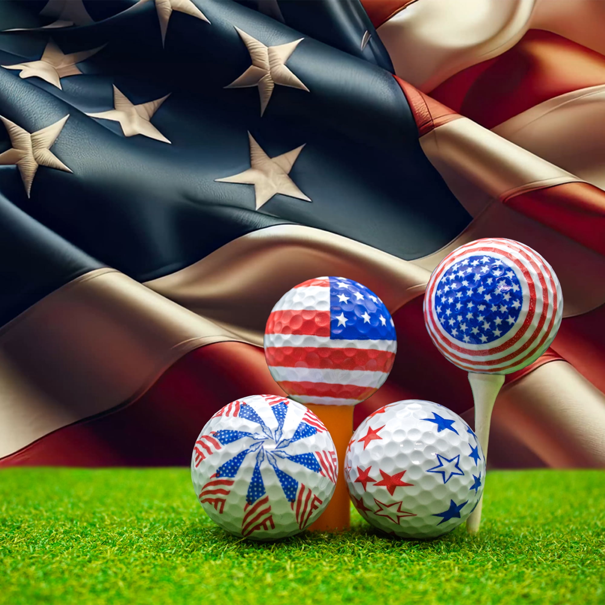 GBM Golf Patriotic Mix Golf Balls (Red White and Blue, 12 Pack) mv8ug