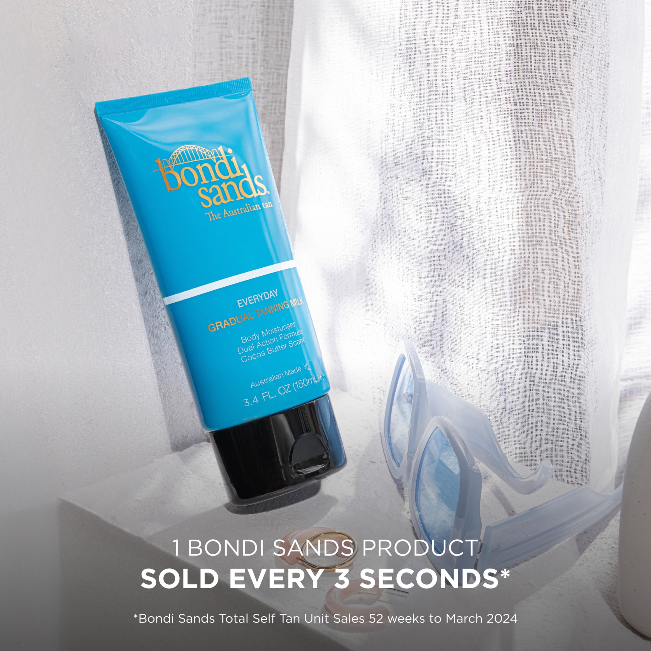 Bondi Sands Everyday Gradual Self Tanning Milk Lotion, Hydrating Body Moisturizer with Cocoa Butter (5.07 fl oz) 4zhj2