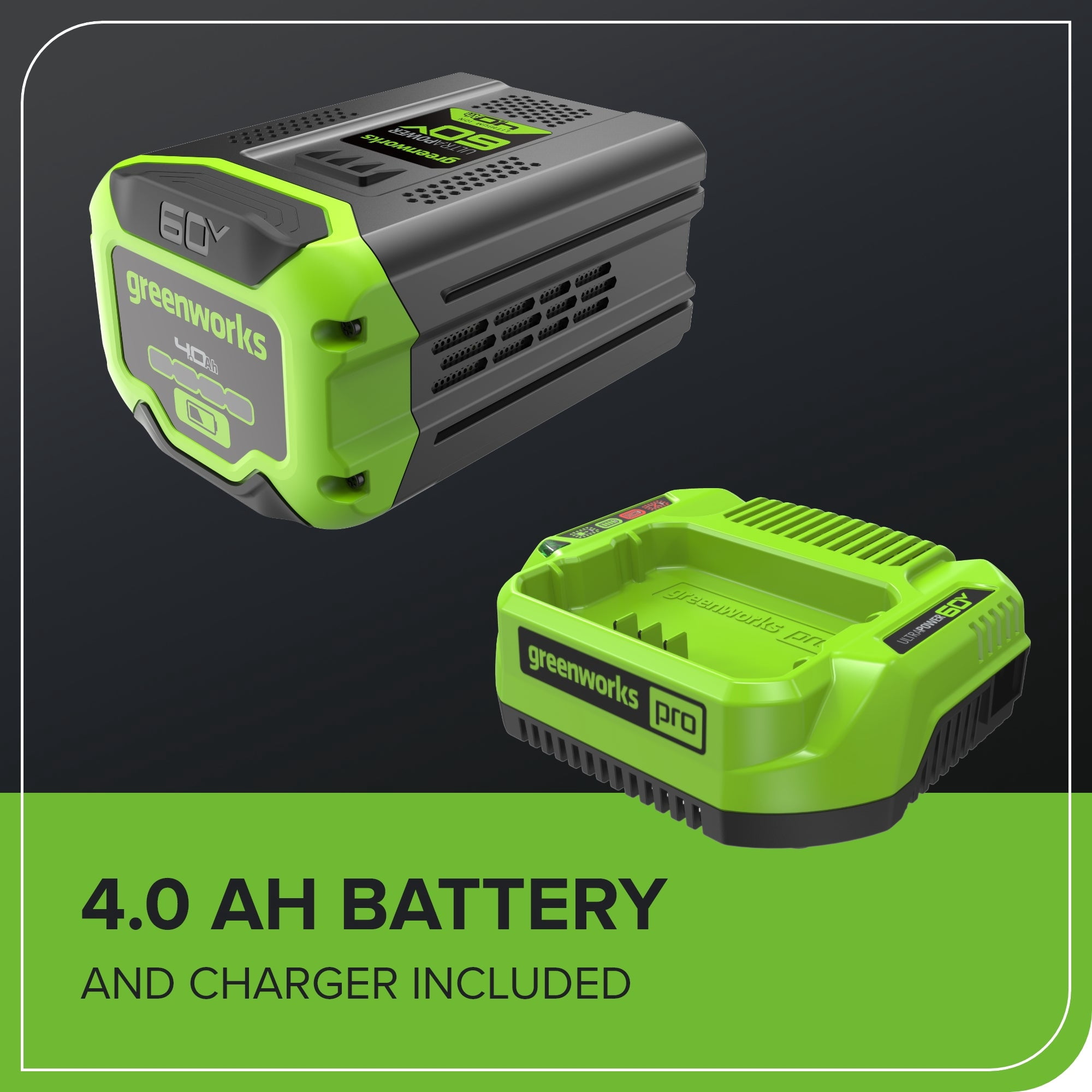 Greenworks 60V 17 in Cordless Push Lawn Mower with 4.0Ah Battery and Charger (Green, 17 in) 92kca
