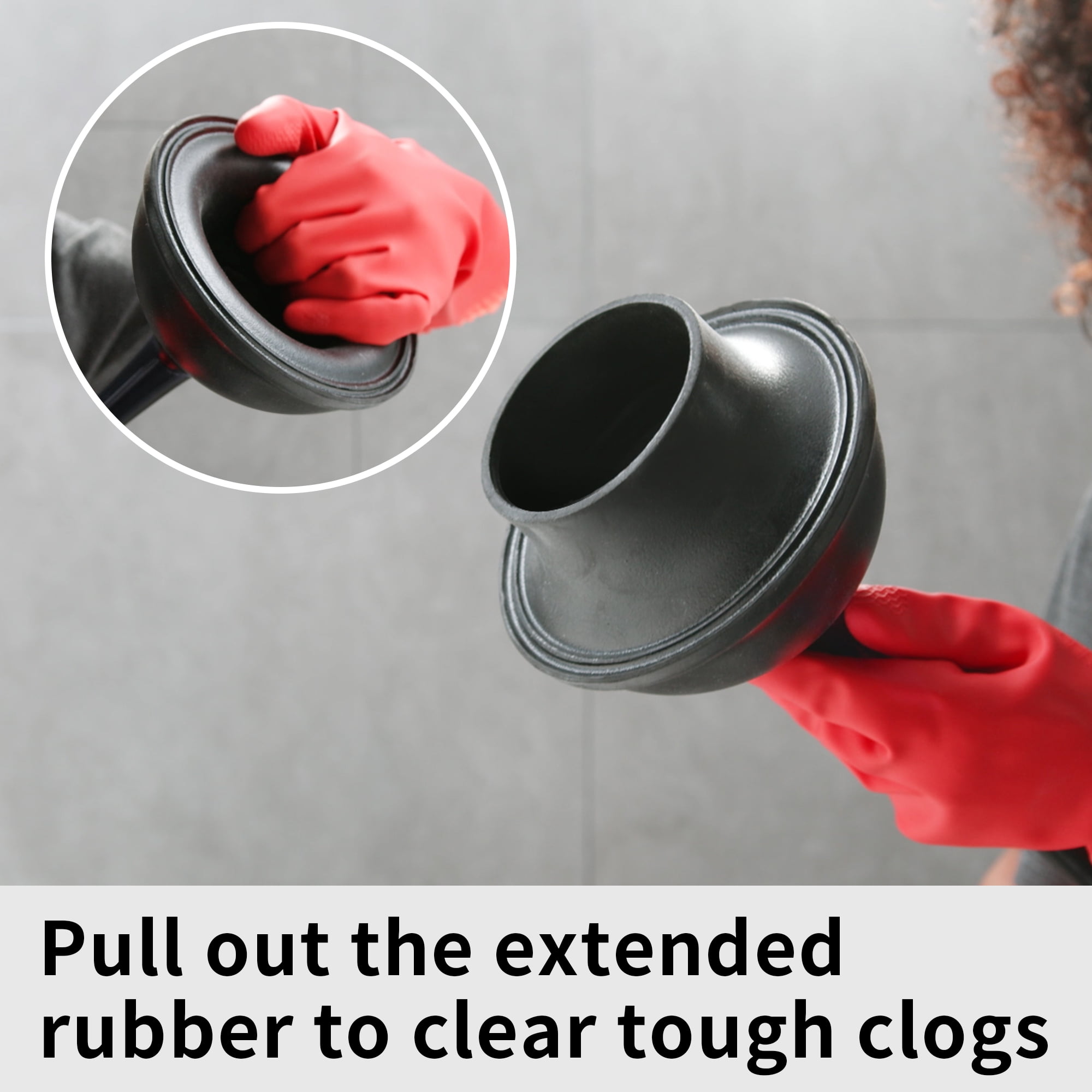 MR.SIGA Toilet Plunger and Bowl Brush Combo, Heavy-Duty Bathroom Cleaning Set (Black, 18.1 in) rdifx