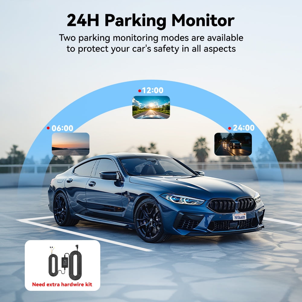 REDTIGER A6 3-Channel Dash Cam, Front Rear and Interior Triple Camera, WiFi GPS Touch Screen (Black, 64GB) fagw2