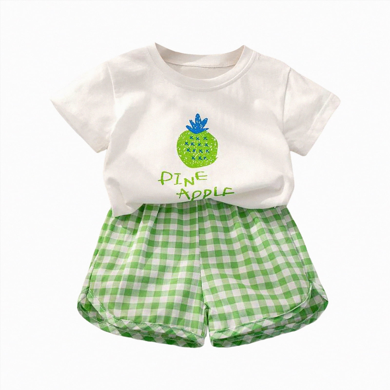 Yindaity Toddler Girls Summer Outfit Set Sunflower Print T-Shirt and Denim Shorts (Green, 3-4 Years) rjg90